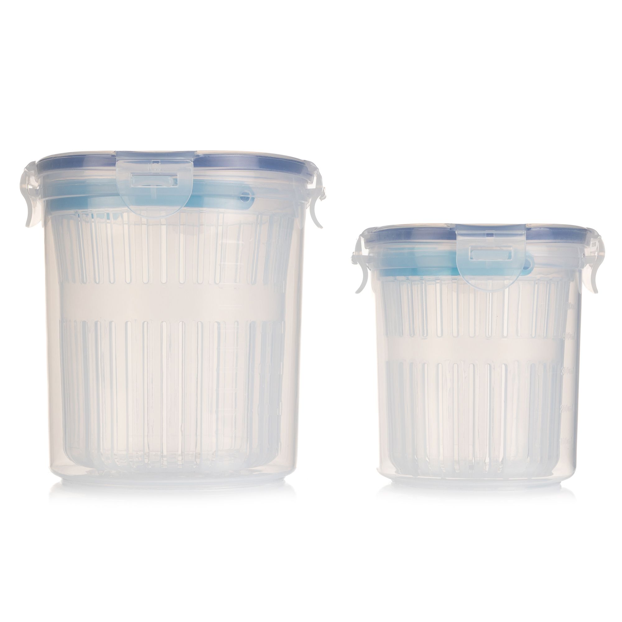 LocknLock 2 Frischhaltedosen mit Sieb-Einsatz 1x700ml und 1x1,4L Gesamtvolumen 2,1L