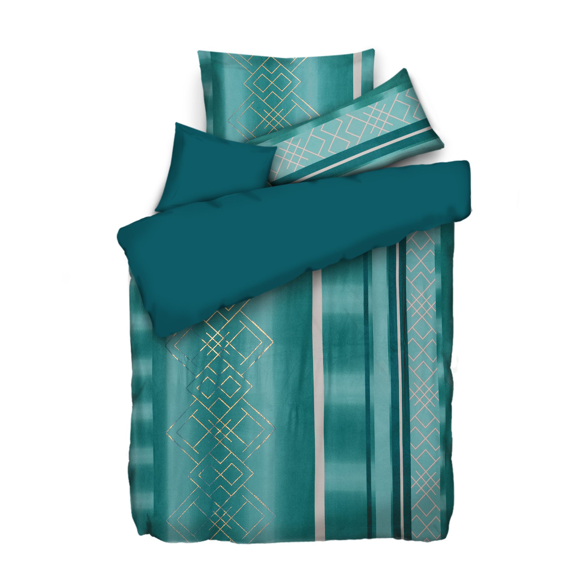 WINTERENGEL Wendebettwäsche Glitzer-Mustermix Mikrofaser Flanell Einzelbett, 4tlg.