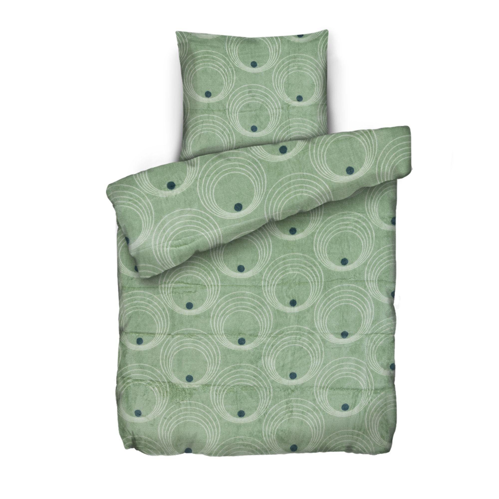 BADIZIO Classic Bettwäsche Pfauenauge Mikrofaser Plüsch Einzelbett, 2tlg.