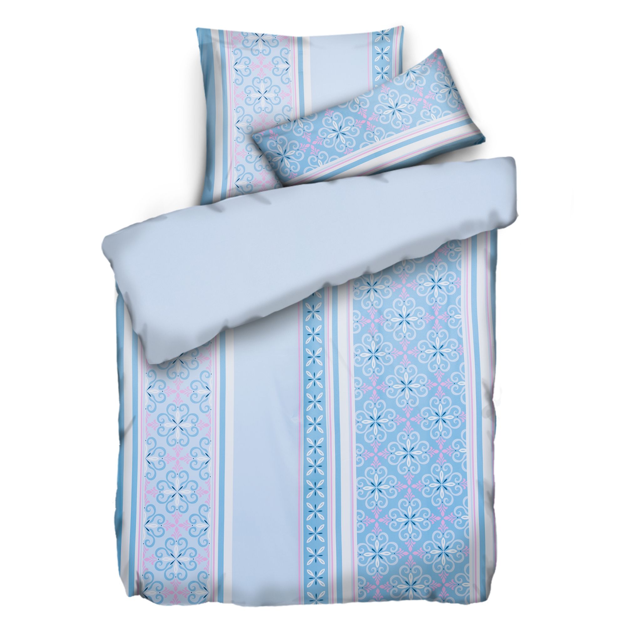 JERYMOOD Wendebettwäsche florales Muster Mikrofaser Jersey Einzelbett, 3tlg.