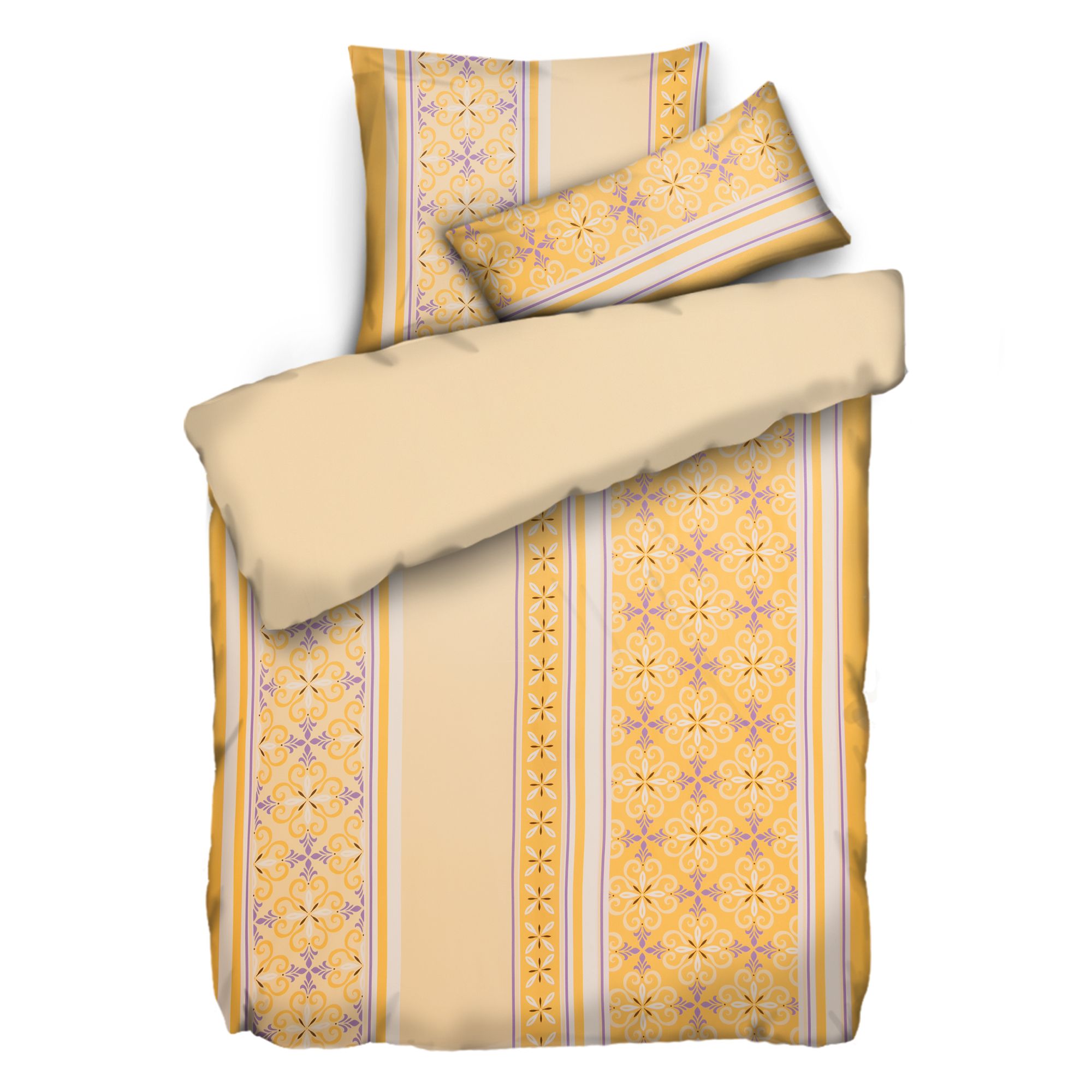 JERYMOOD Wendebettwäsche florales Muster Mikrofaser Jersey Einzelbett, 3tlg.