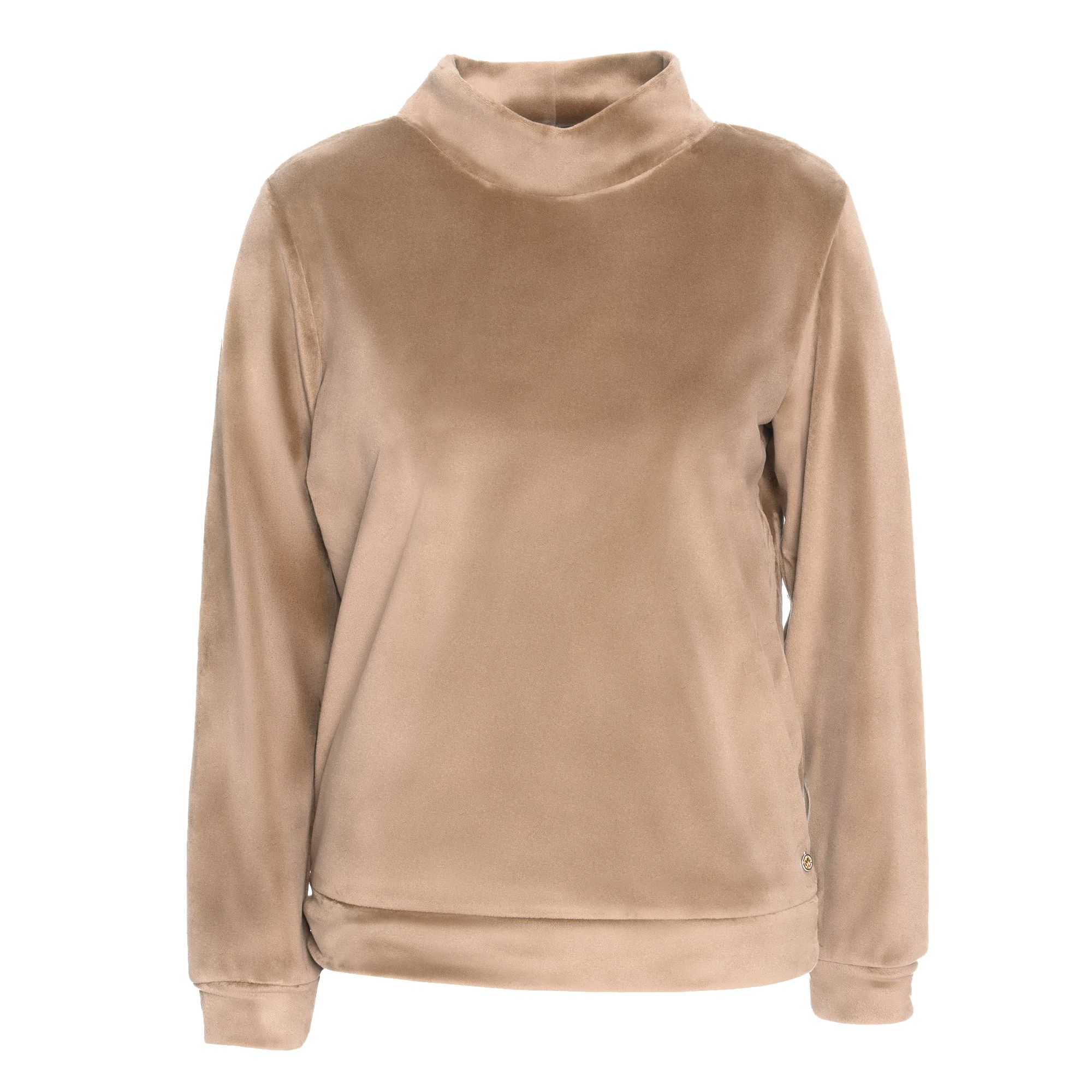 MONT CHALET Damen-Pullover Stehkragen Mikrofaser Samtfell fließende Form