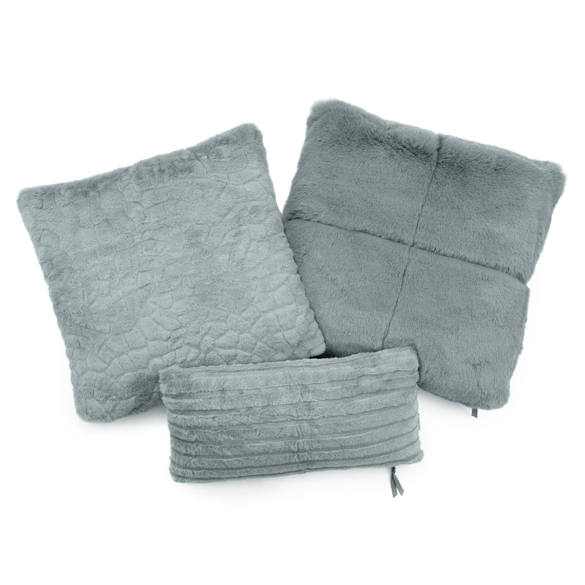 MONT CHALET 3 gefüllte Kissen Dekokissen-Set Lammfellimitat 25x50 & 2x 50x50cm