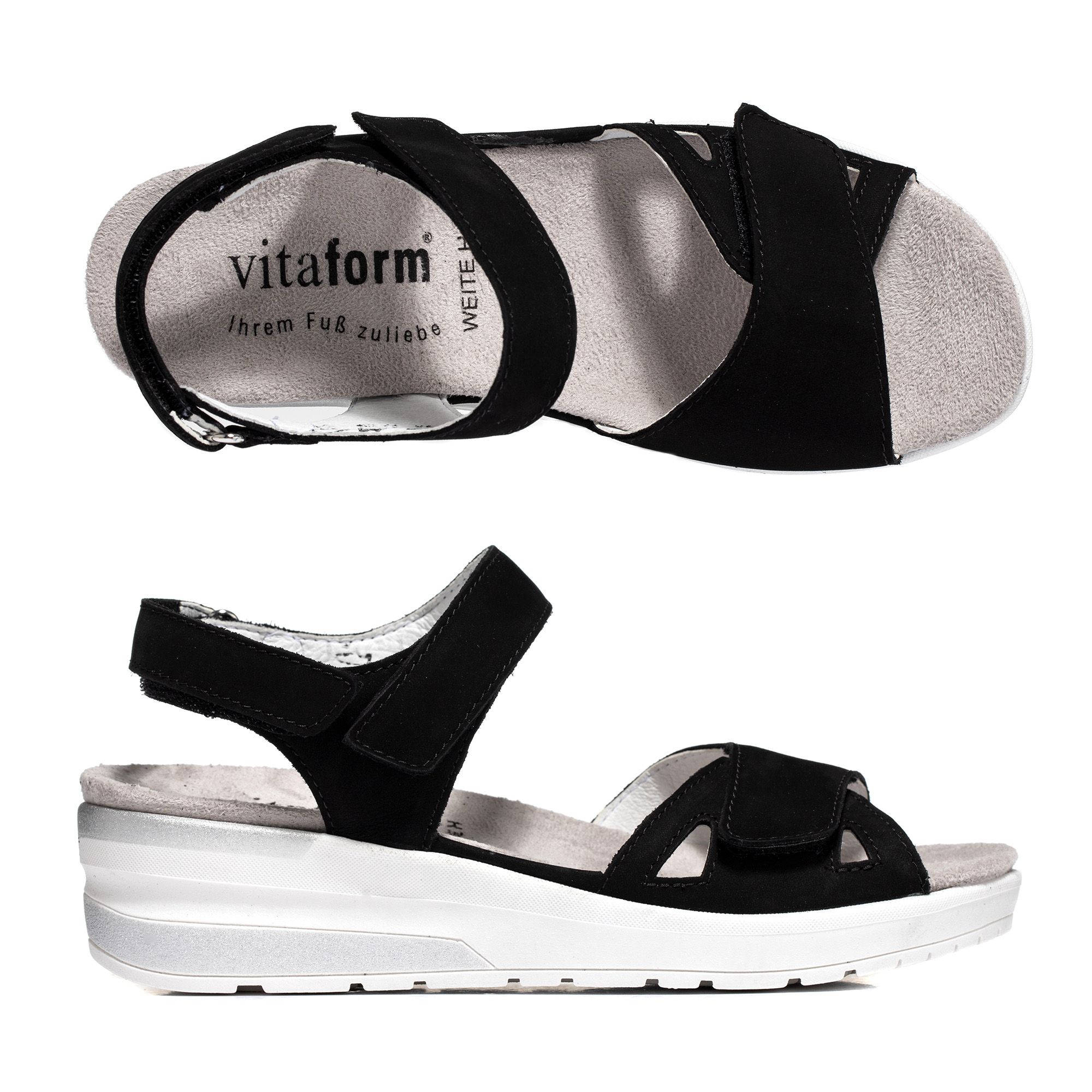 B-Ware VITAFORM Sandalette Nubukleder Klettriemen