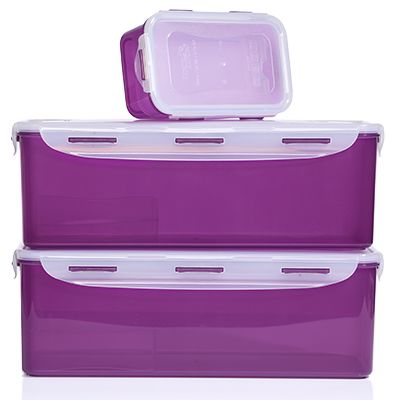 LocknLock 3 Frischhaltedosen Brot & Butter 1x750ml, 2x5,0L Gesamtvolumen 10,75L