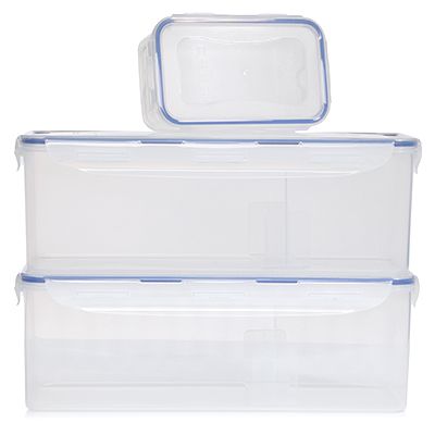 LocknLock 3 Frischhaltedosen Brot & Butter 1x750ml, 2x5,0L Gesamtvolumen 10,75L