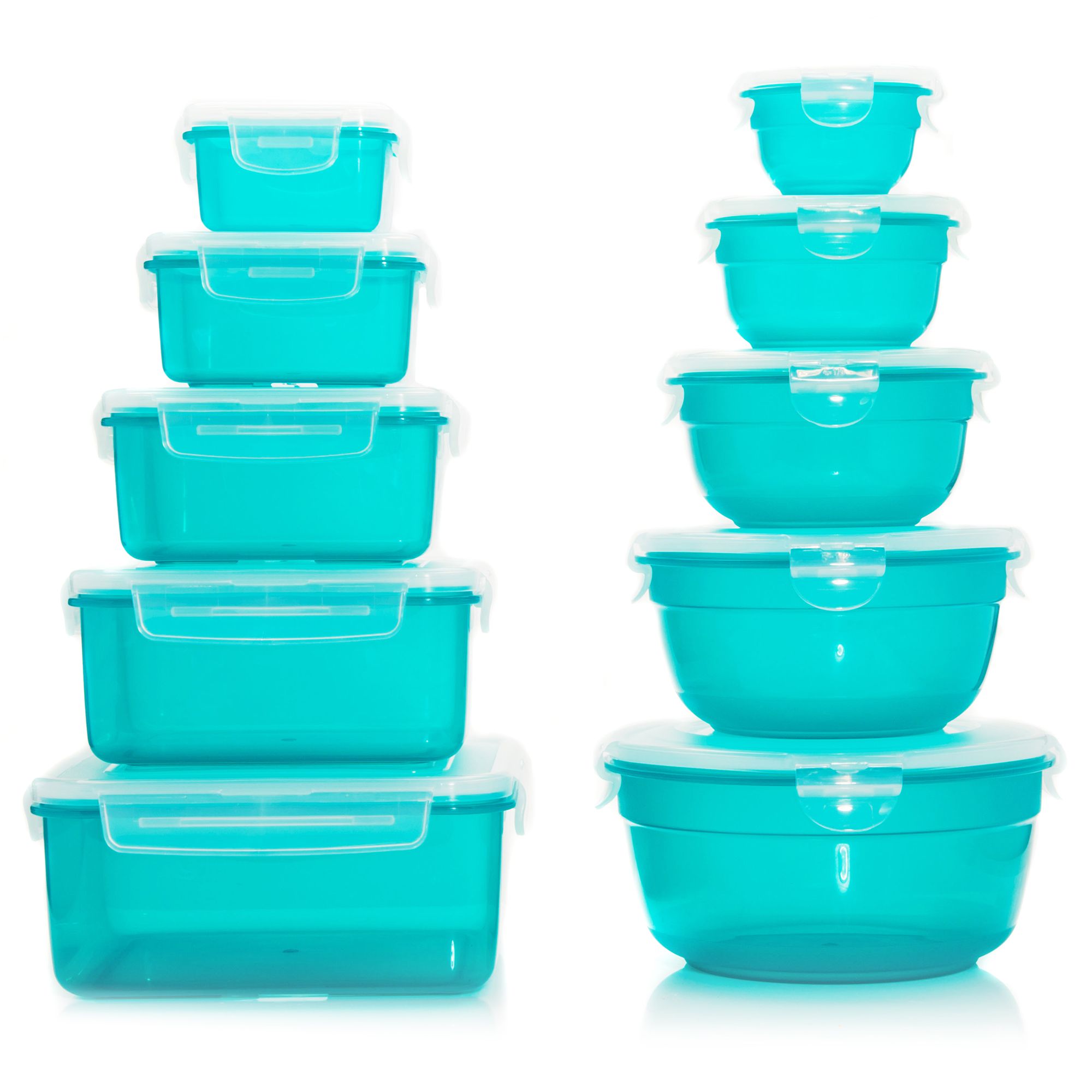 LocknLock 10 Frischhaltedosen rund & eckig, nestbar 100ml-2L Gesamtvolumen 7,62L