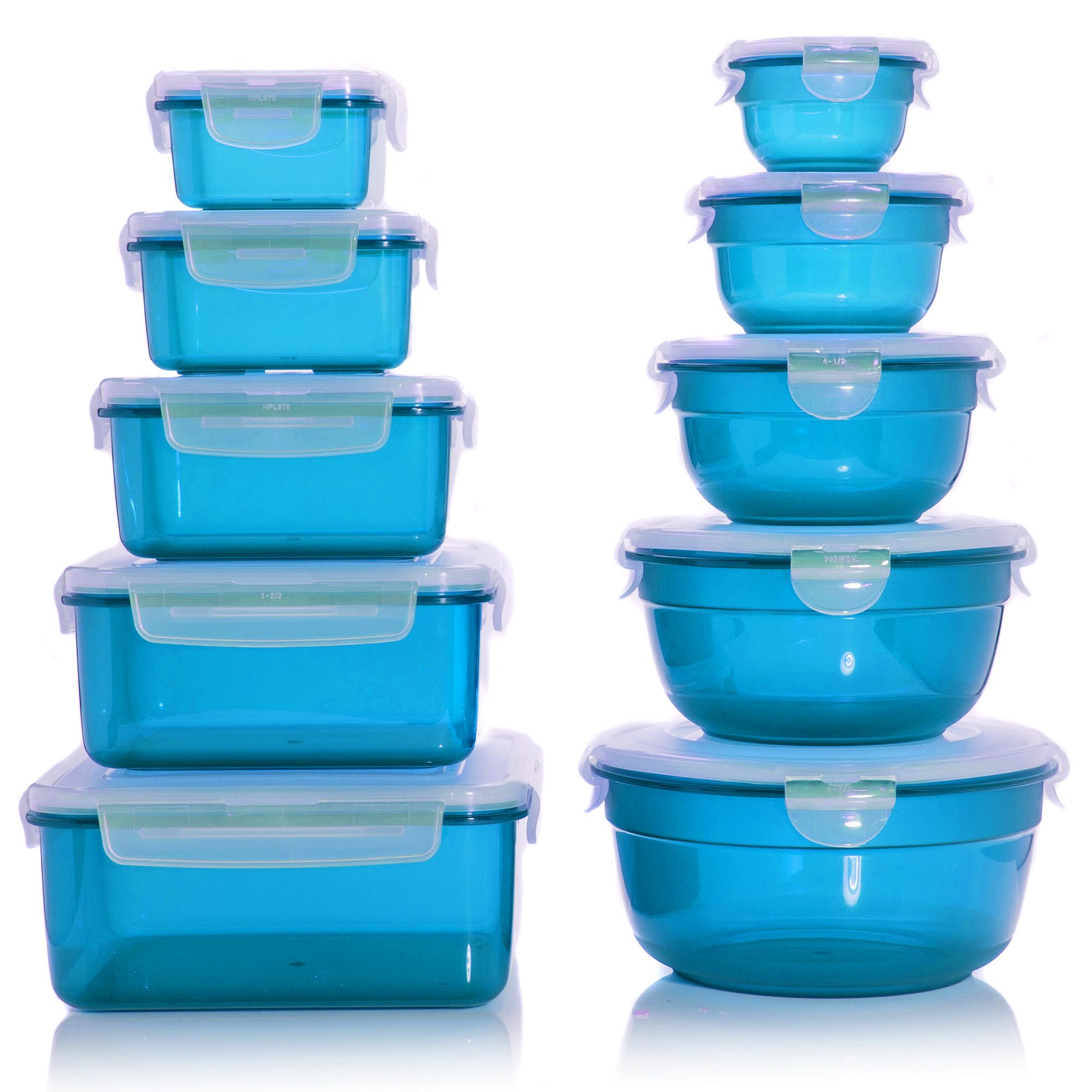 LocknLock 10 Frischhaltedosen rund & eckig, nestbar 100ml-2L Gesamtvolumen 7,62L