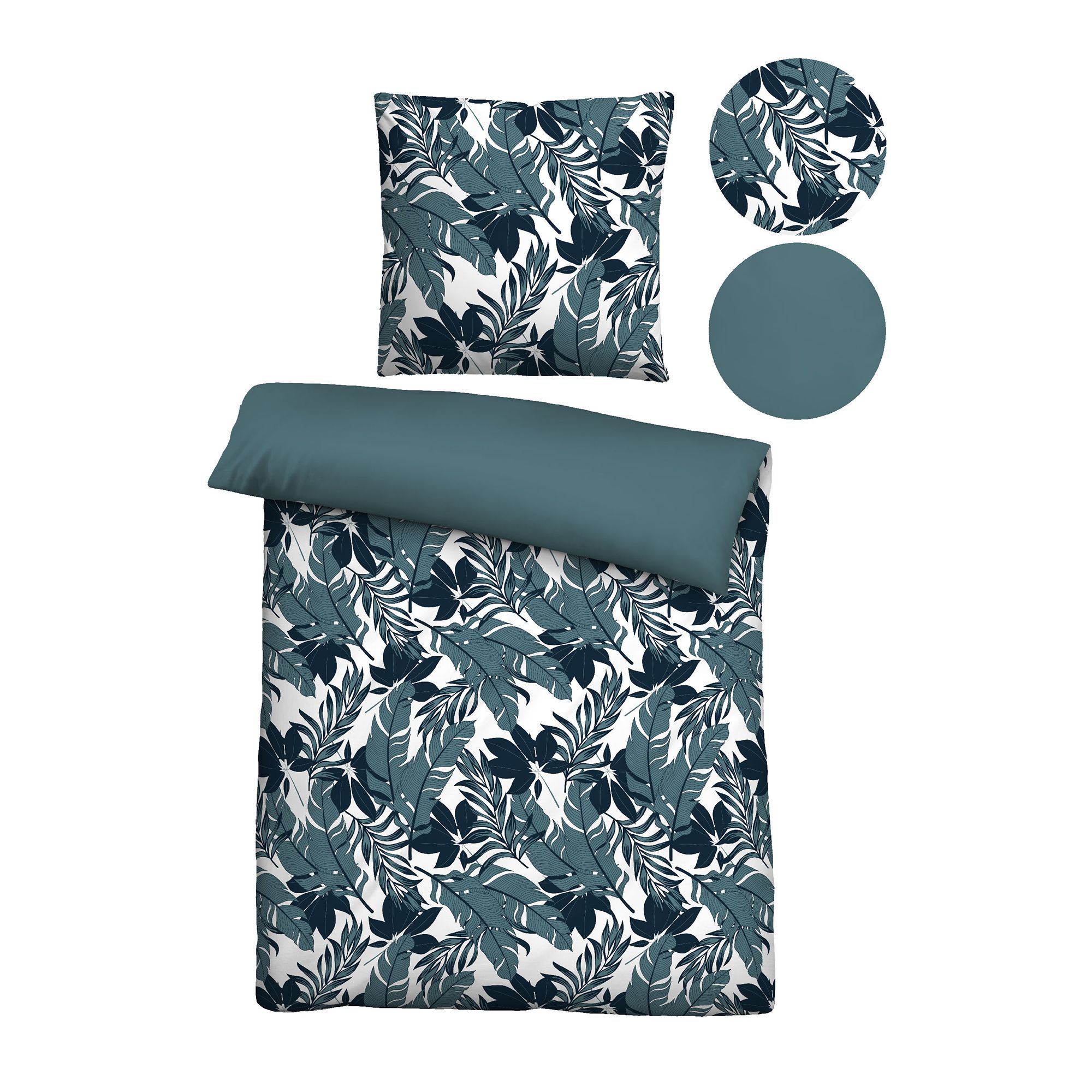 Castell® Wendebettwäsche Jungle Baumwoll Satin Einzelbett, 2tlg.