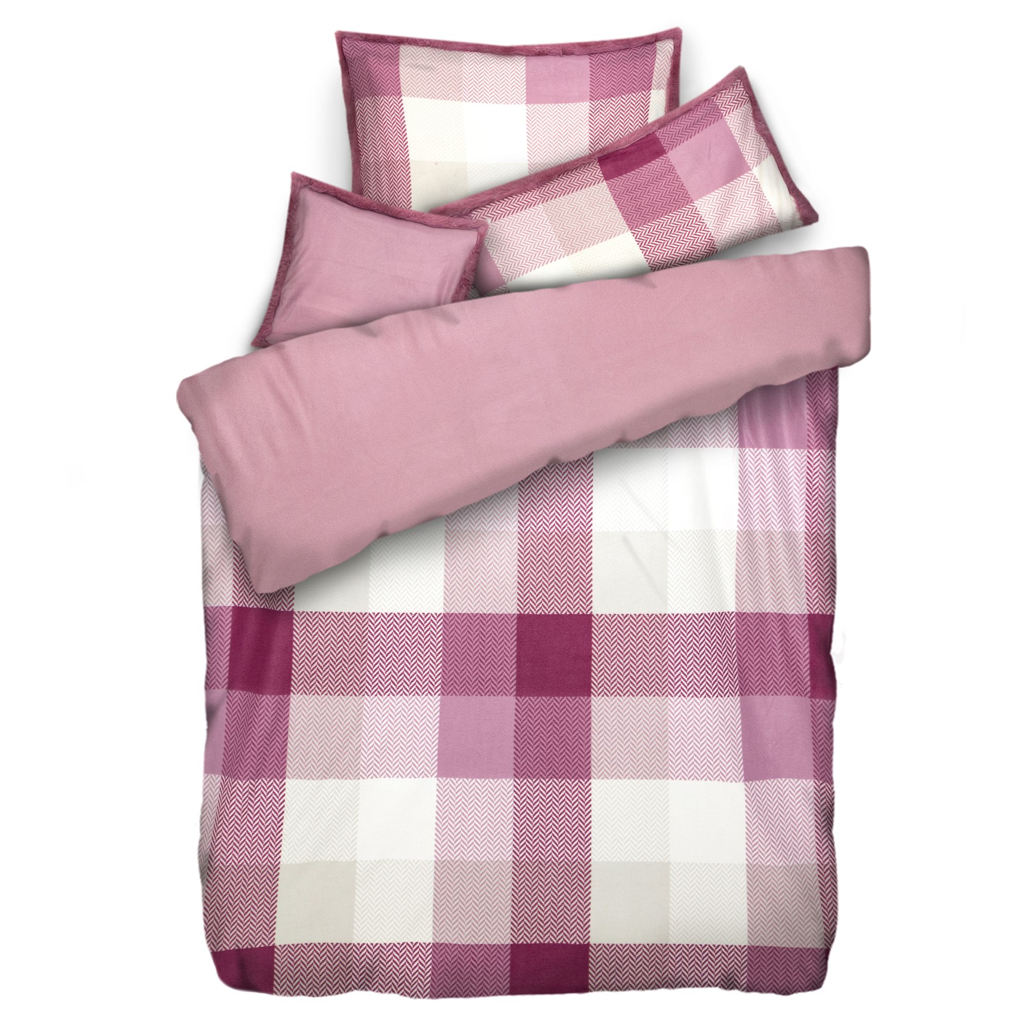 WINTERENGEL Wendebettwäsche Fell-Optik Details Mikrofaser Flanell Einzelbett, 4tlg.