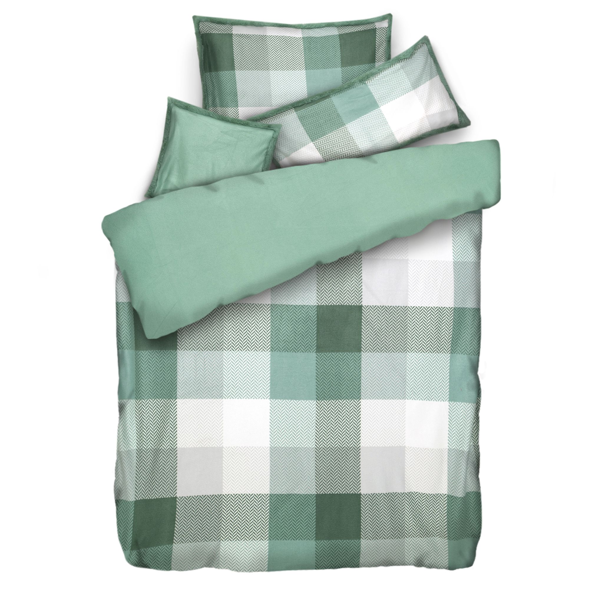 WINTERENGEL Wendebettwäsche Fell-Optik Details Mikrofaser Flanell Einzelbett, 4tlg.