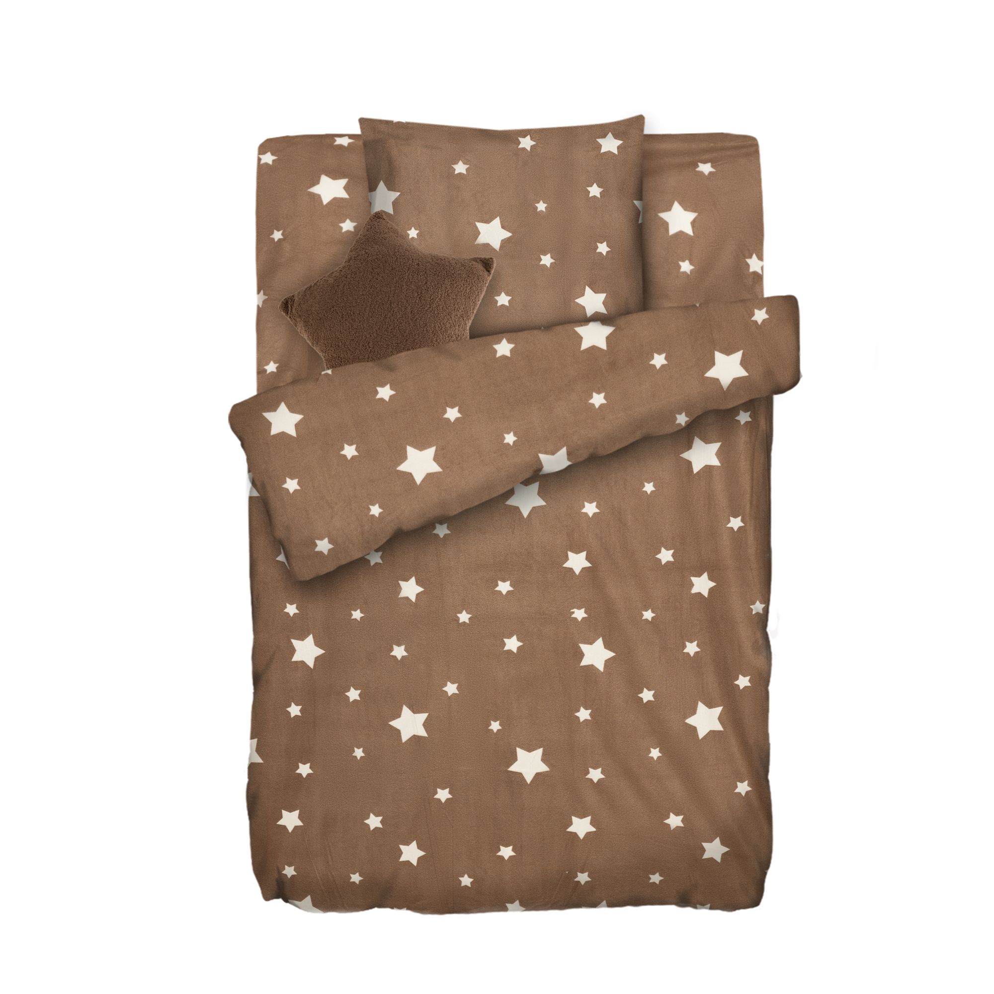 WINTERENGEL Wendebettwäsche inkl. Sternkissen Mikrofaser Flanell Einzelbett, 4tlg