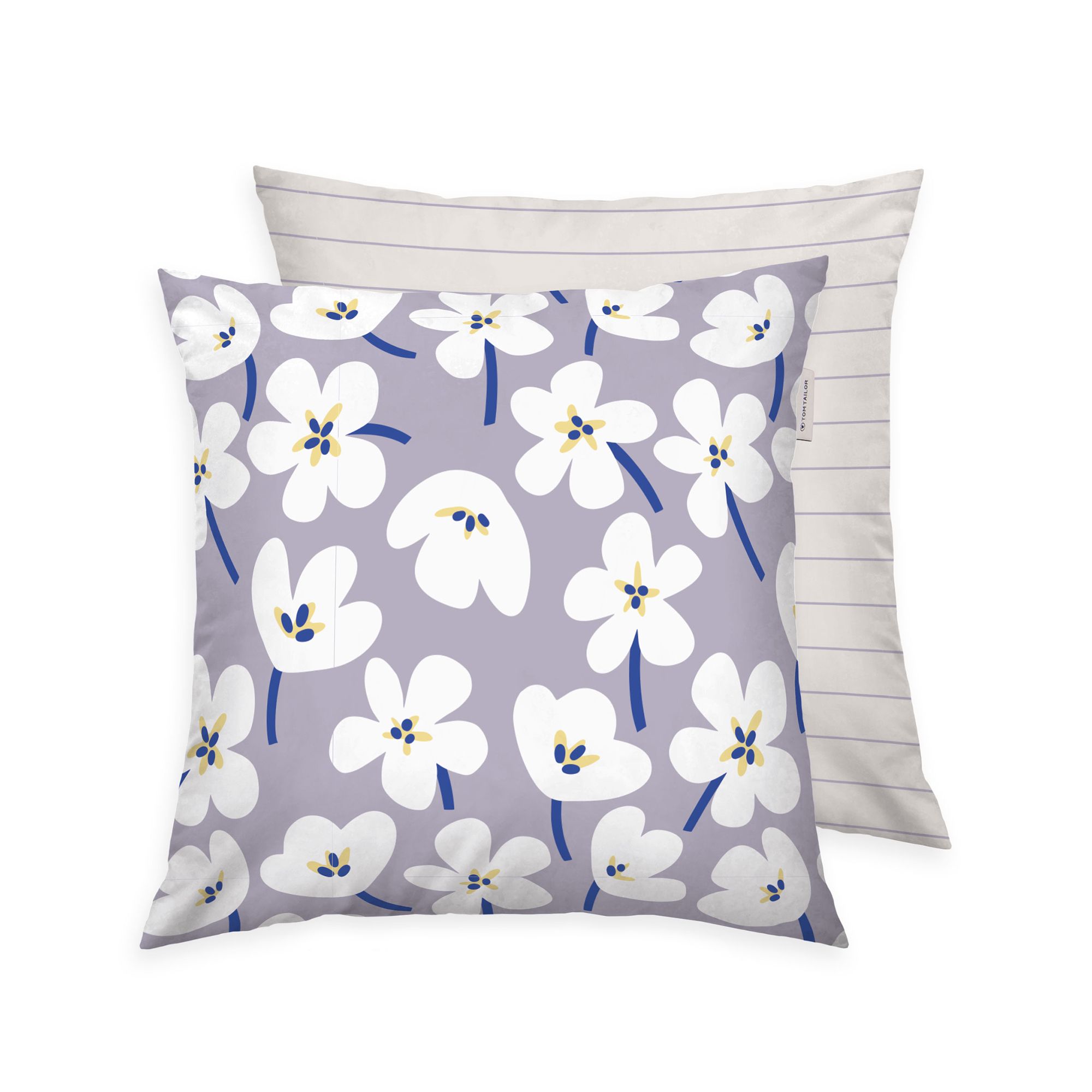 TOM TAILOR 1 Kissenhülle floral / uni Baumwoll Renforcé Größenauswahl