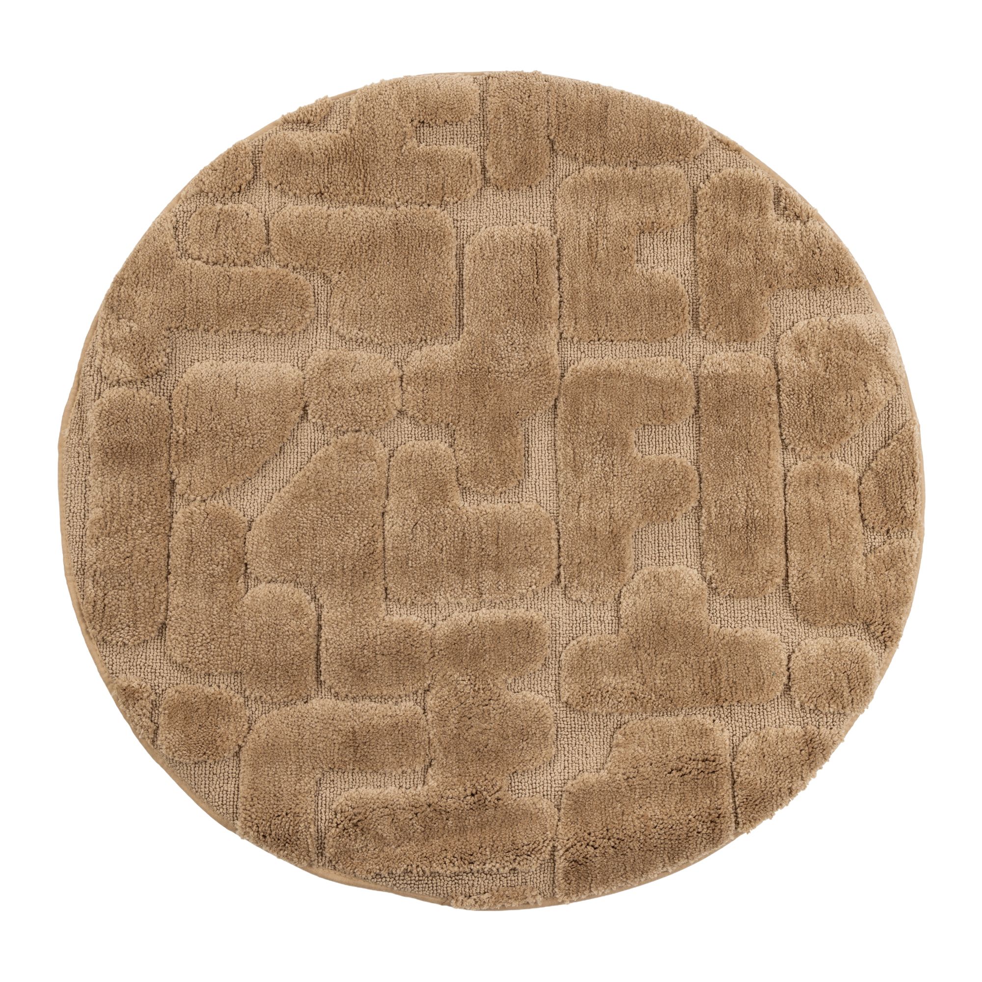 CASA FONDO 1 runder Teppich Hoch-/Tiefstruktur HeiQ-Ausrüstung Samt-Paspel