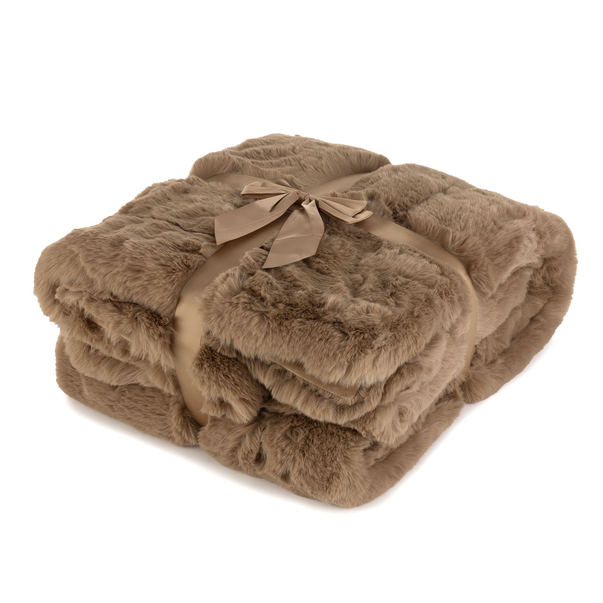 MONT CHALET Premium-Plaid Lammfellimitat Ziernaht waschbar, 150x200cm