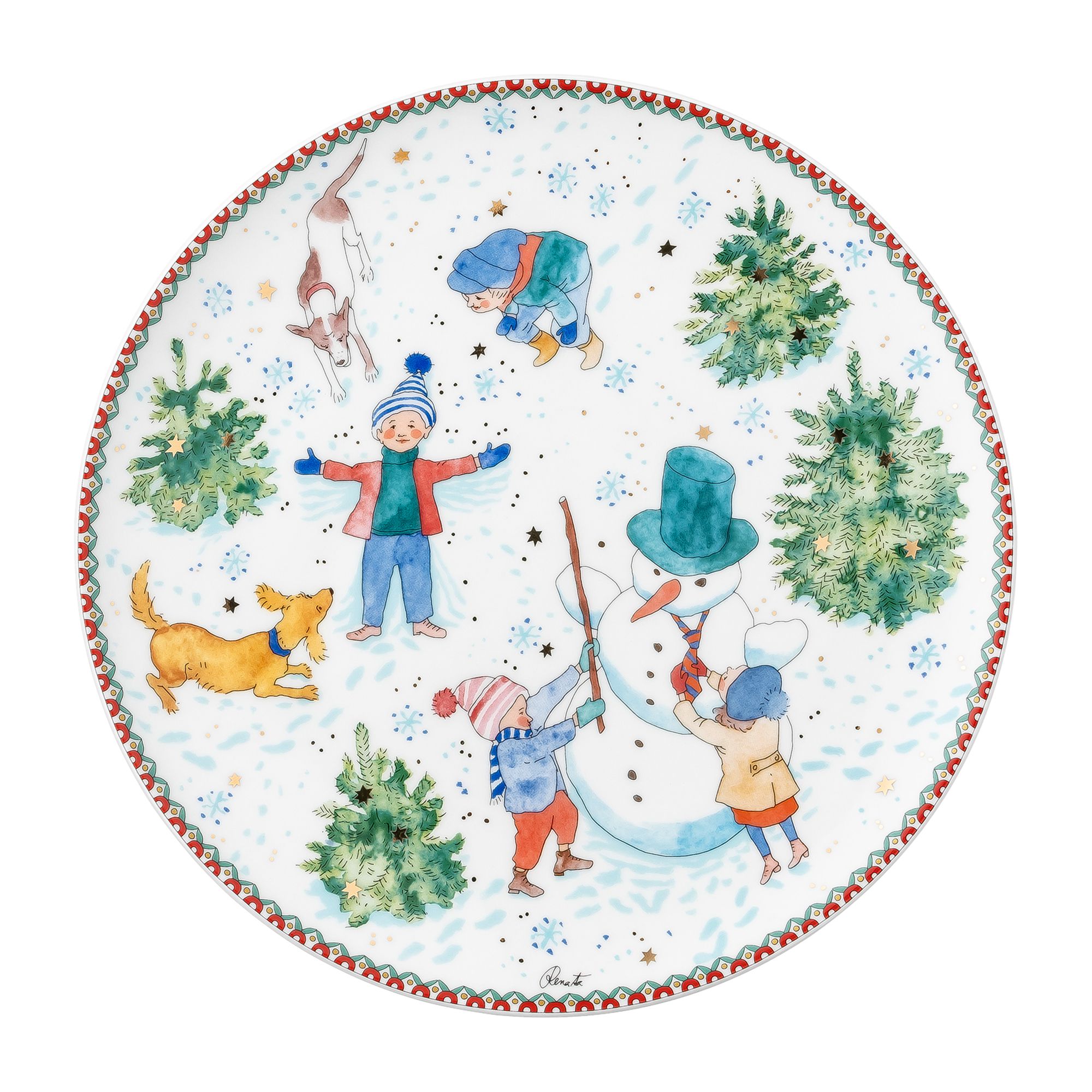 HUTSCHENREUTHER Sammelkollektion 2025 Weihnachtsteller aus Porzellan, Ø22cm