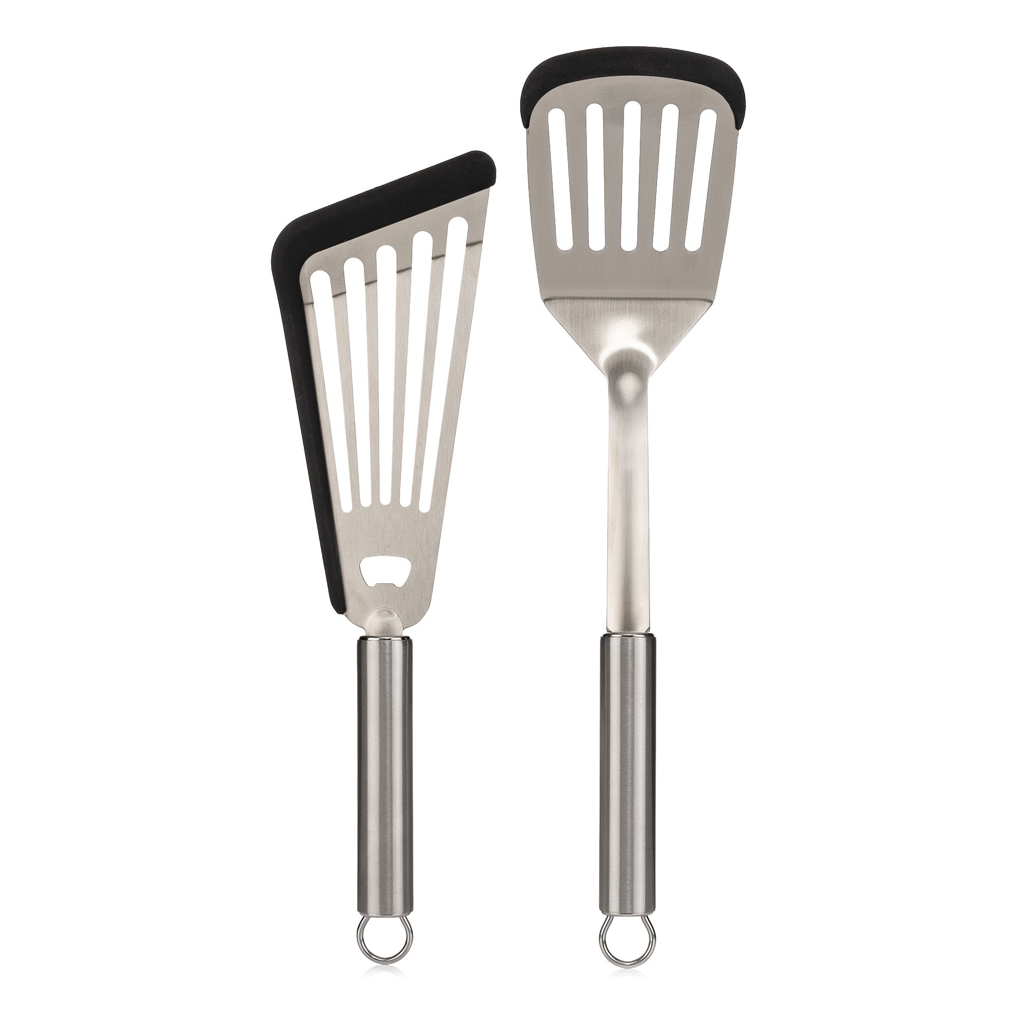 COOK'S ESSENTIALS Pfannen- und Fischwender 2tlg. Set mit Silikonrand