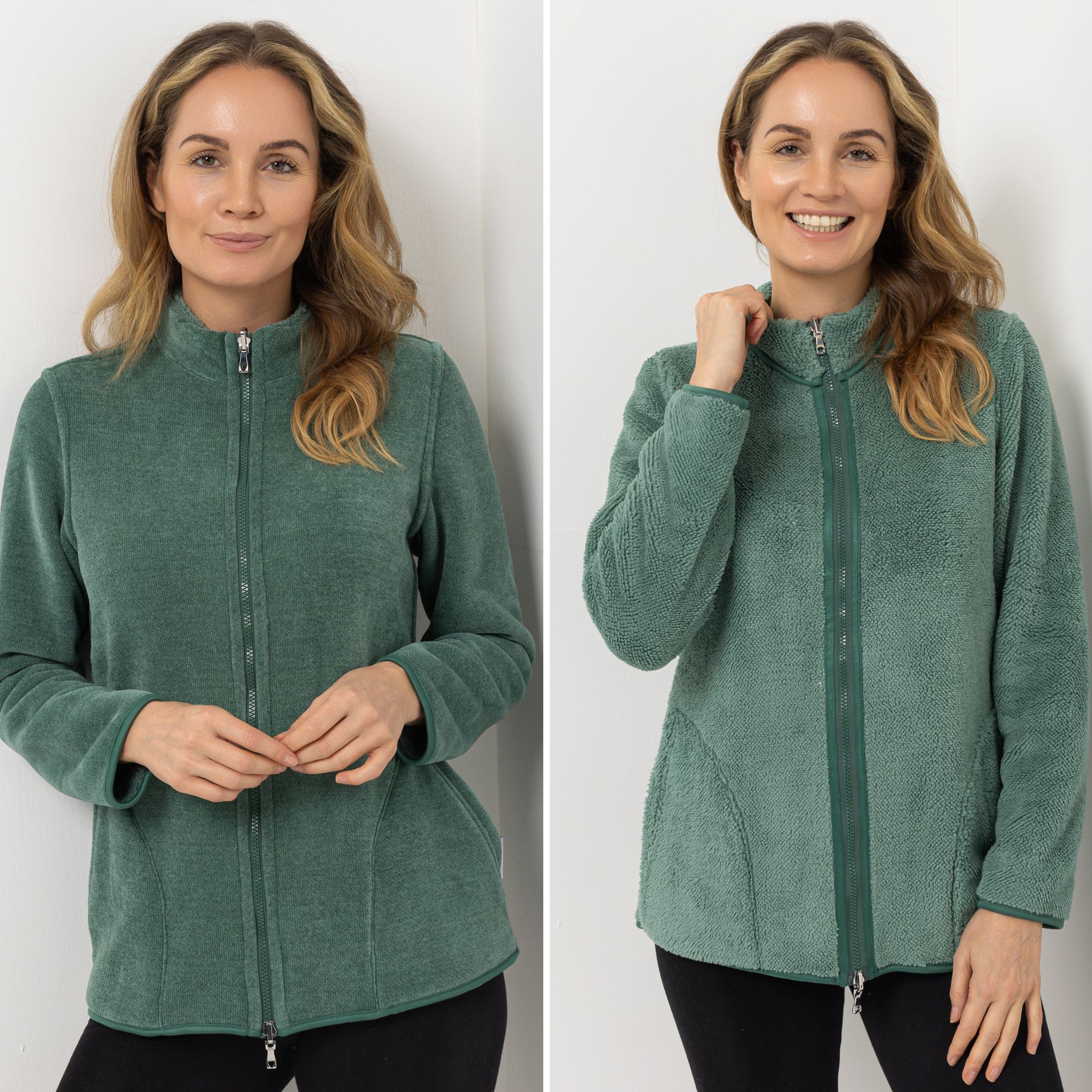 MONT CHALET Damen-Jacke wendbar Mikrofaser Edelplüsch Qualitätenmix