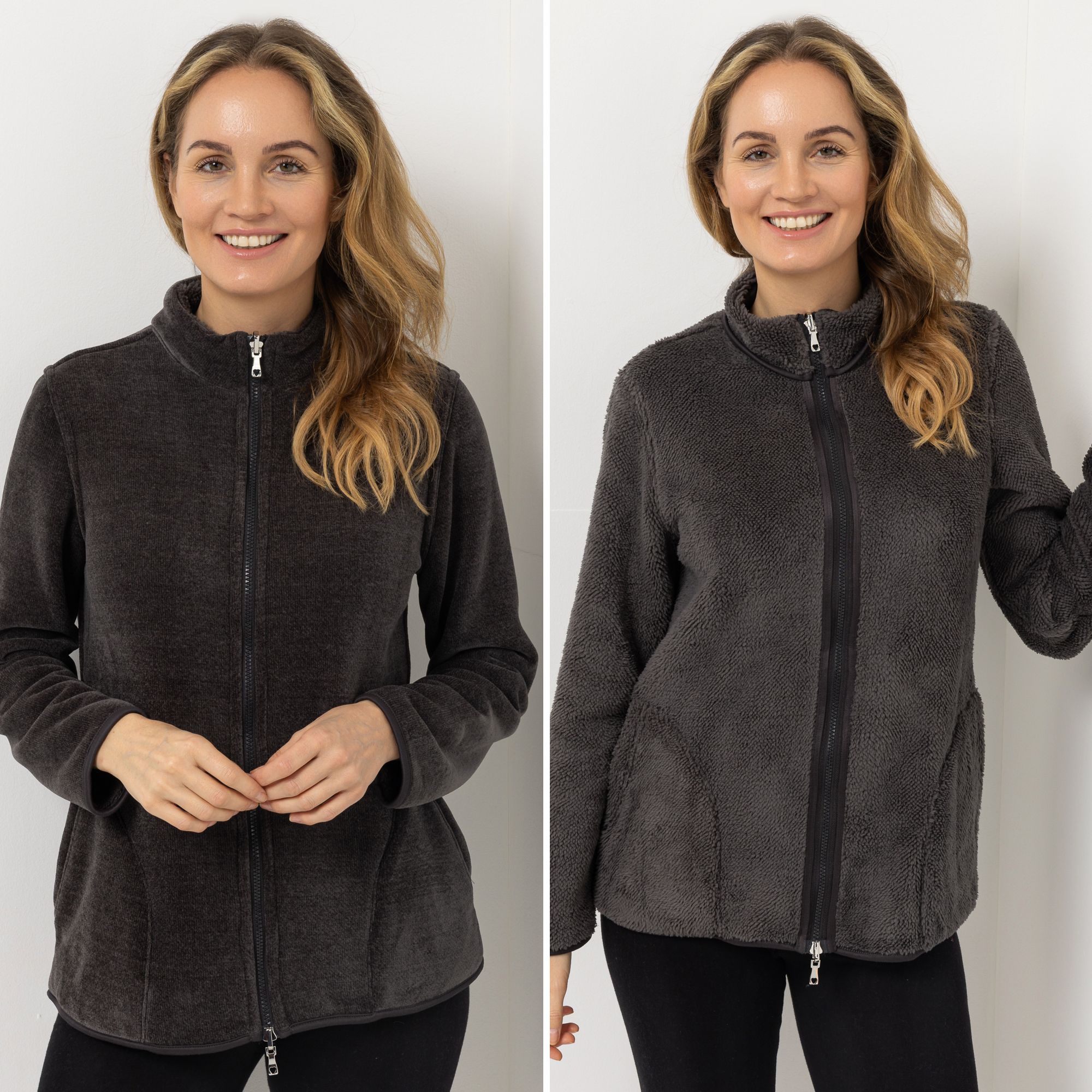 MONT CHALET Damen-Jacke wendbar Mikrofaser Edelplüsch Qualitätenmix