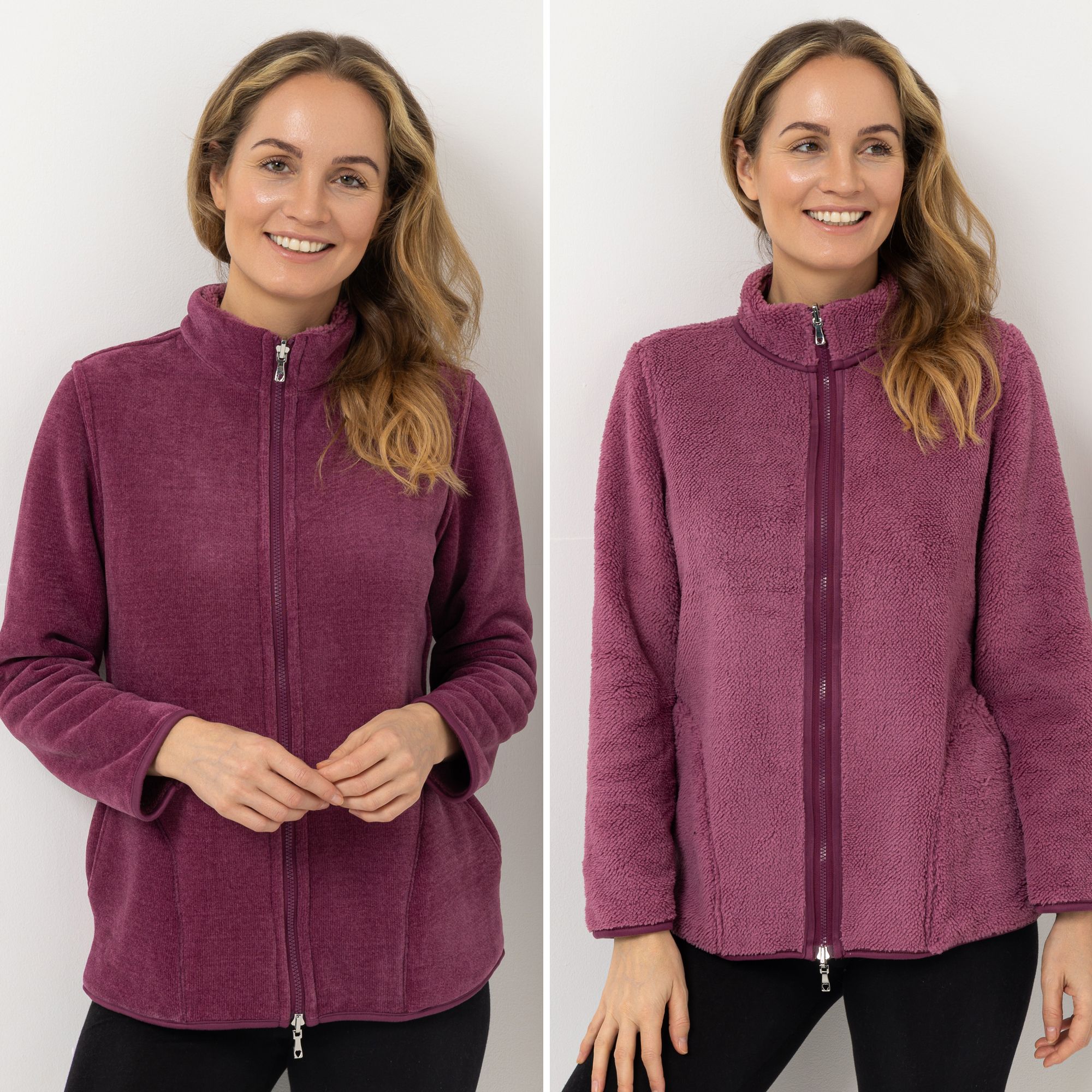 MONT CHALET Damen-Jacke wendbar Mikrofaser Edelplüsch Qualitätenmix