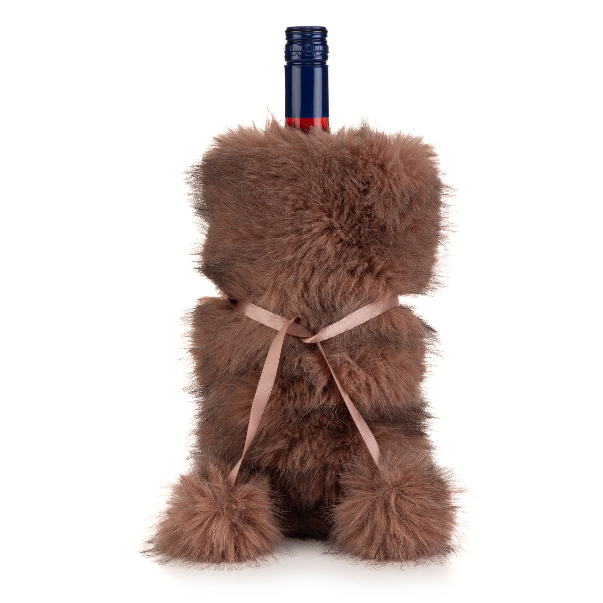 MONT CHALET Flaschenmantel Webpelz-Fellimitat waschbar one size, 32x10x10cm