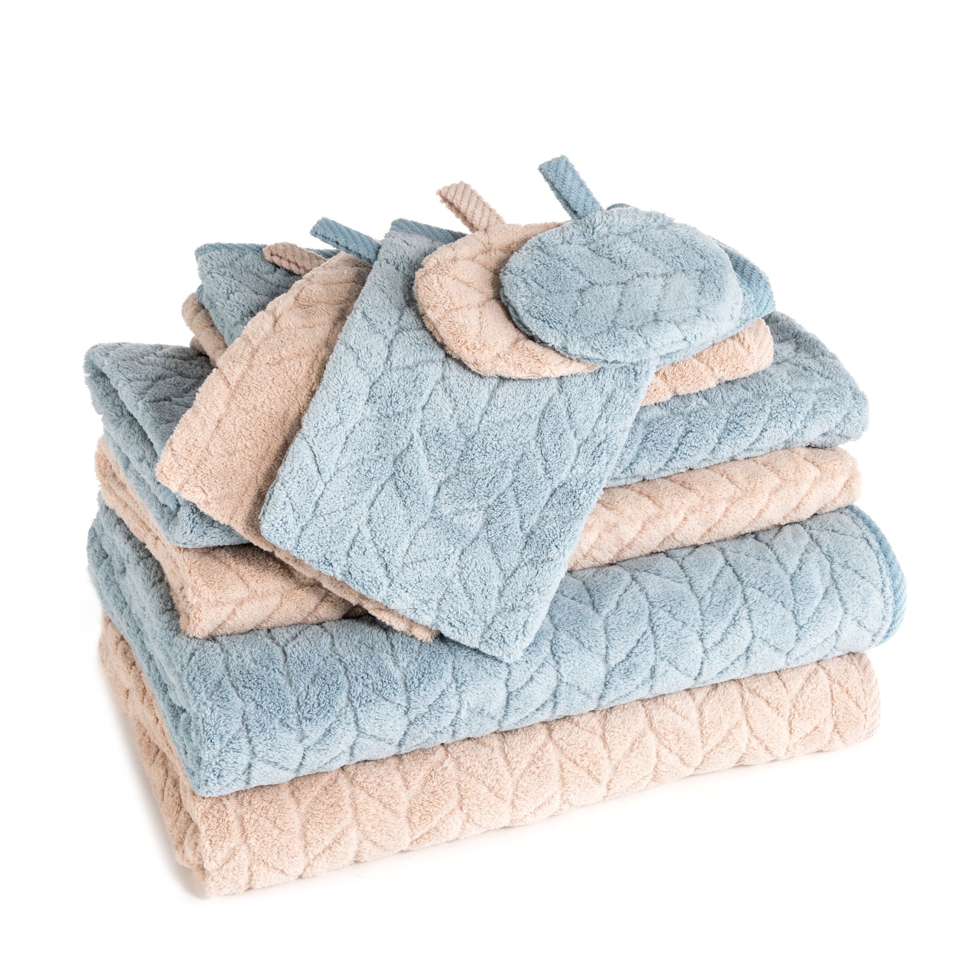 MONT CHALET Handtuch-Set uni Jacquard MF Kuschelplüsch duocolour, 10tlg.