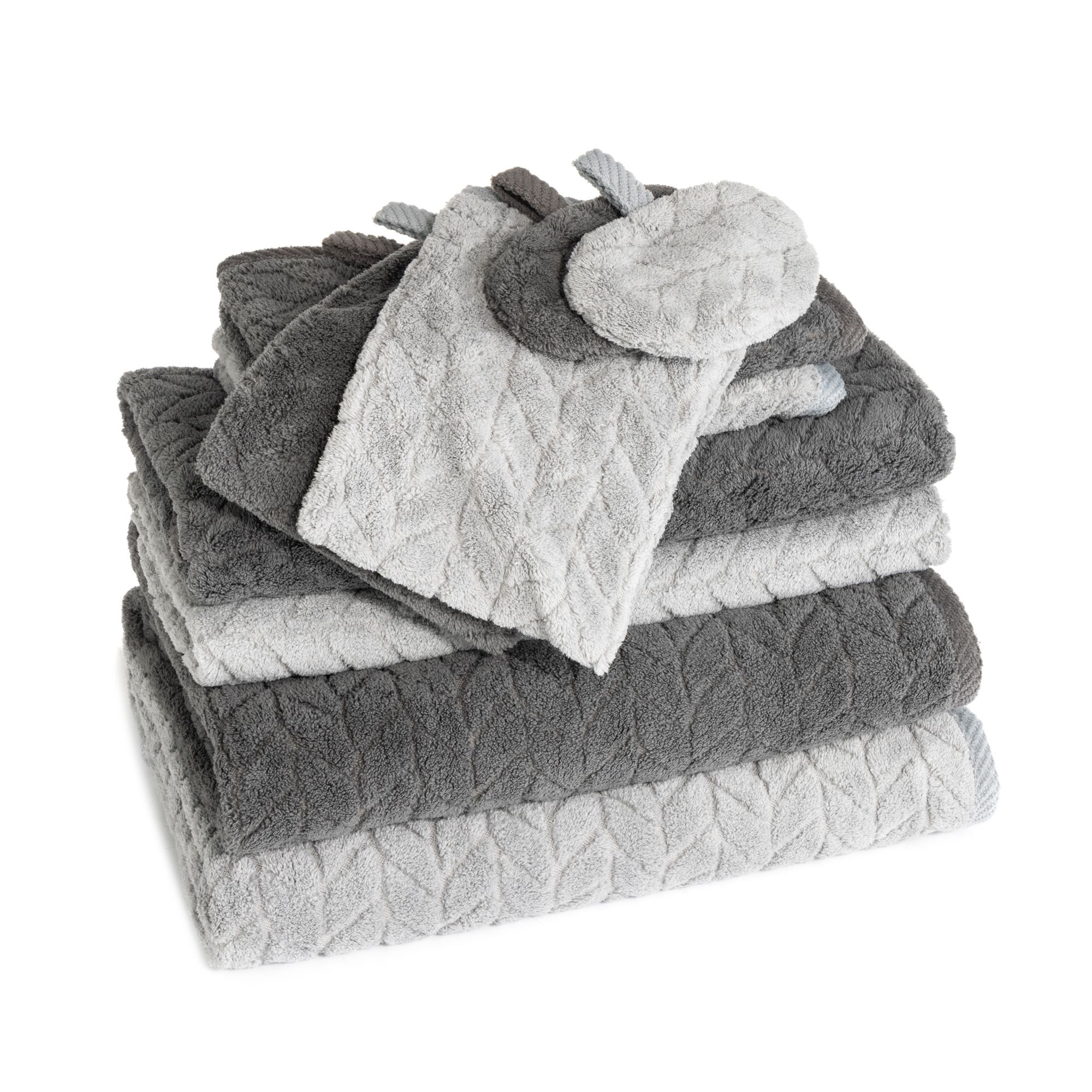 MONT CHALET Handtuch-Set uni Jacquard MF Kuschelplüsch duocolour, 10tlg.