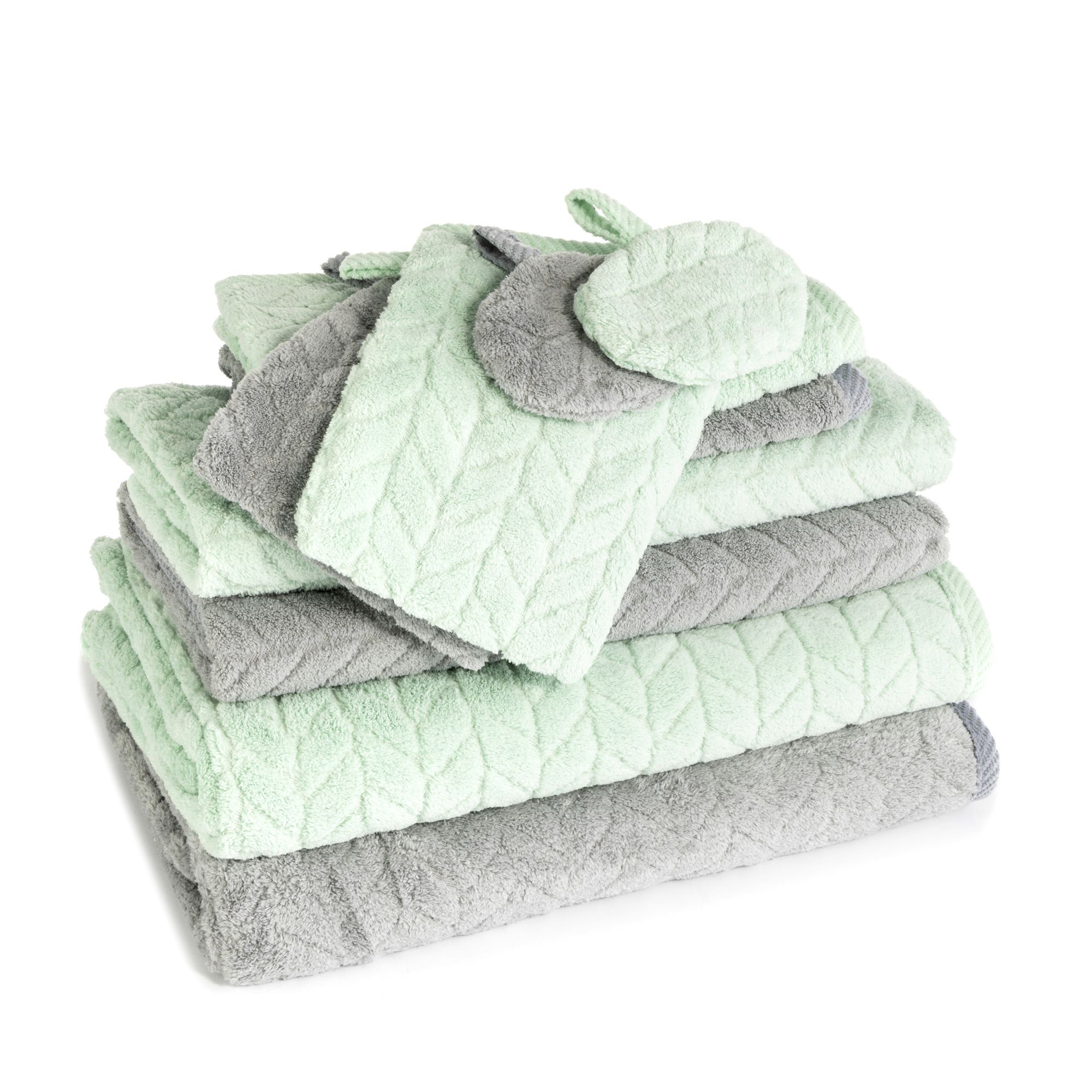 MONT CHALET Handtuch-Set uni Jacquard MF Kuschelplüsch duocolour, 10tlg.