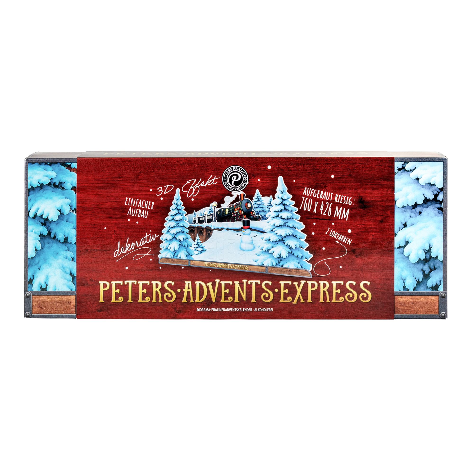 PETERS Adventskalender Adventsexpress 12 versch. Sorten Inhalt 300g