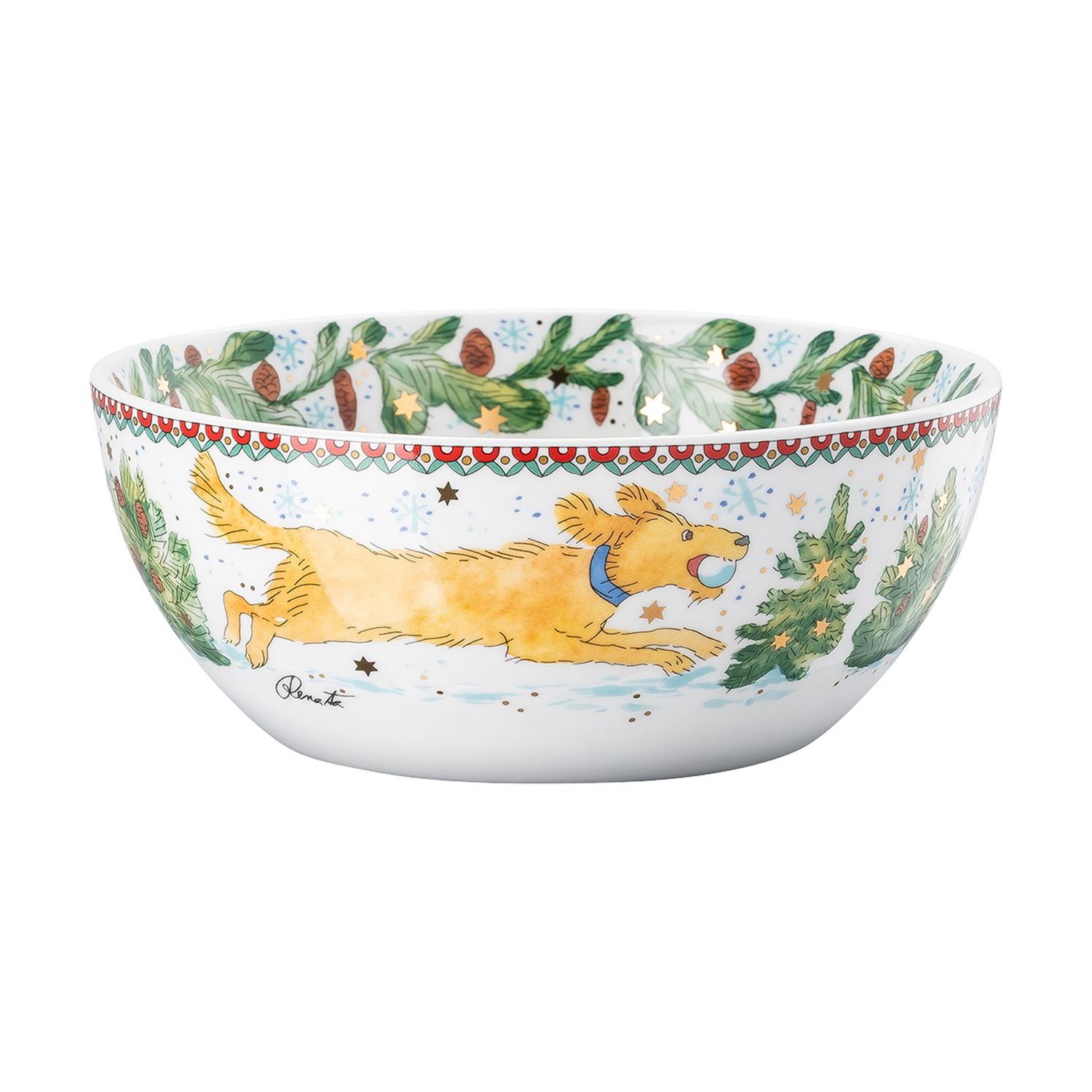 HUTSCHENREUTHER Sammelkollektion 2025 Weihnachtsschale aus Porzellan, Ø15cm