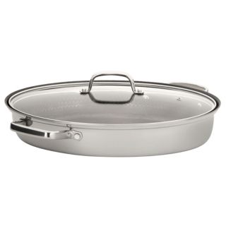 HENSSLERS Fisch- und Schnitzelpfanne inkl. Glasdeckel Oval 40x29cm