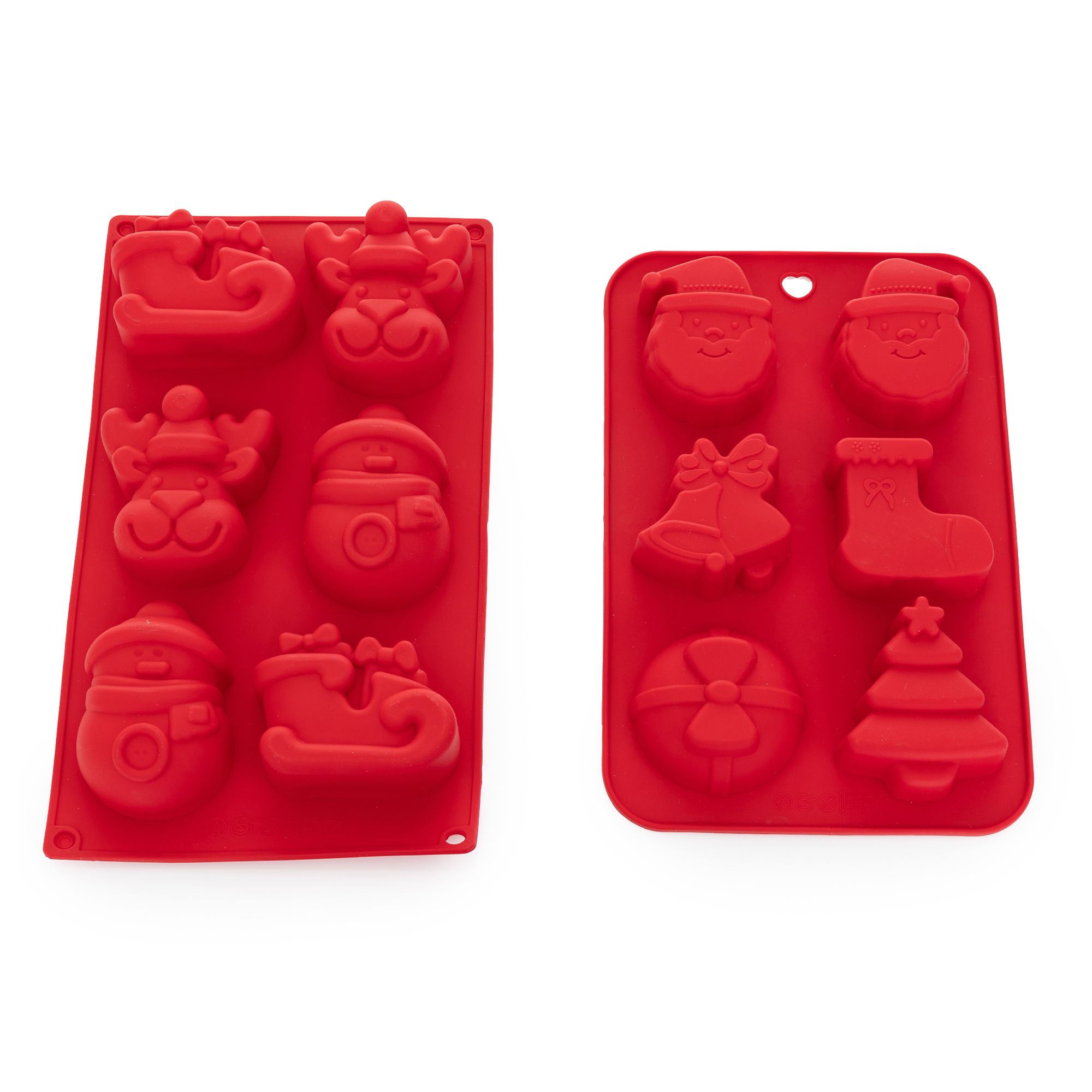 COOK´S ESSENTIALS Weihnachtsformen aus Silikon, 2 tlg. verschiedene Motive Spülmaschinengeeignet