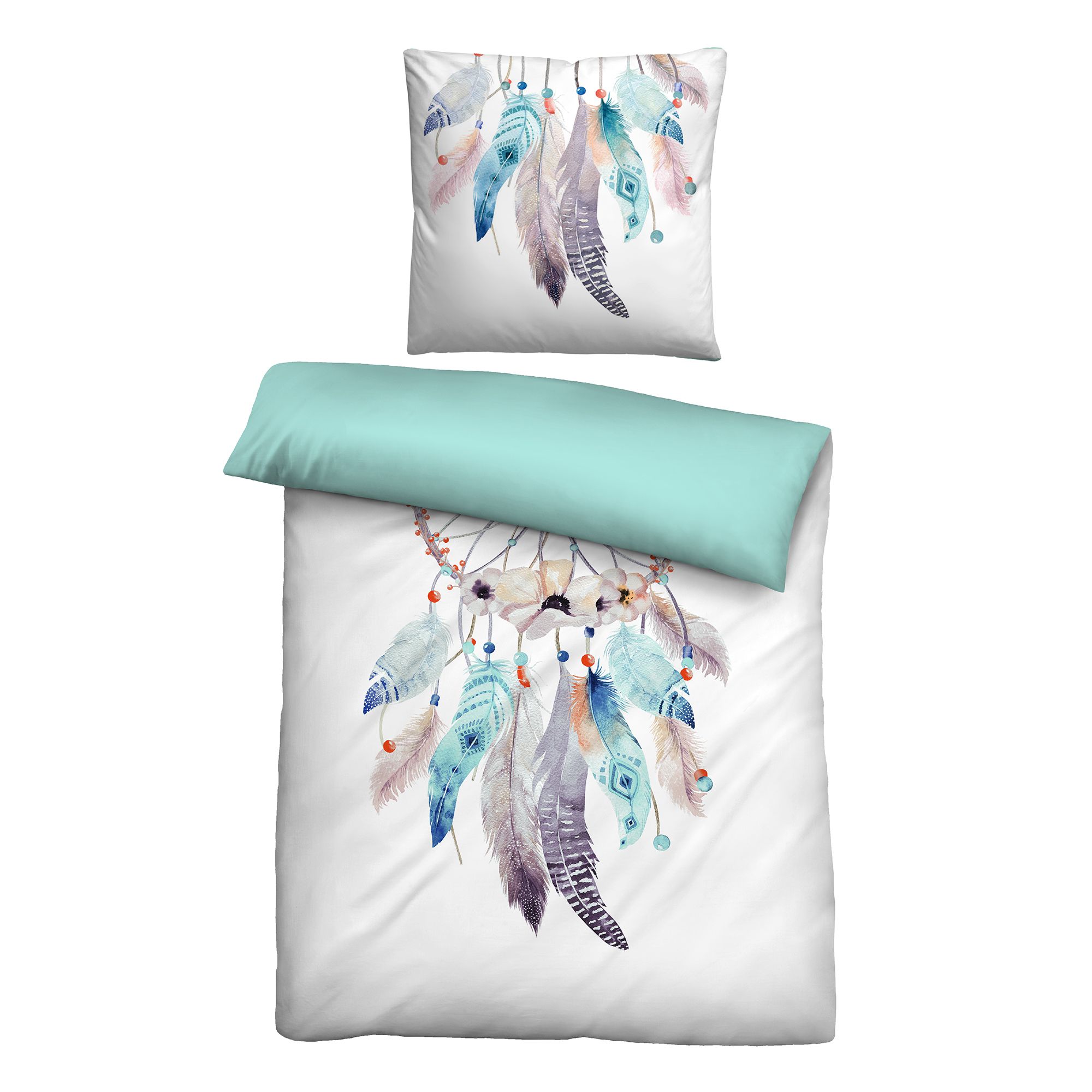 biberna® Wendebettwäsche Traumfänger Baumwoll Linon Einzelbett, 2tlg.