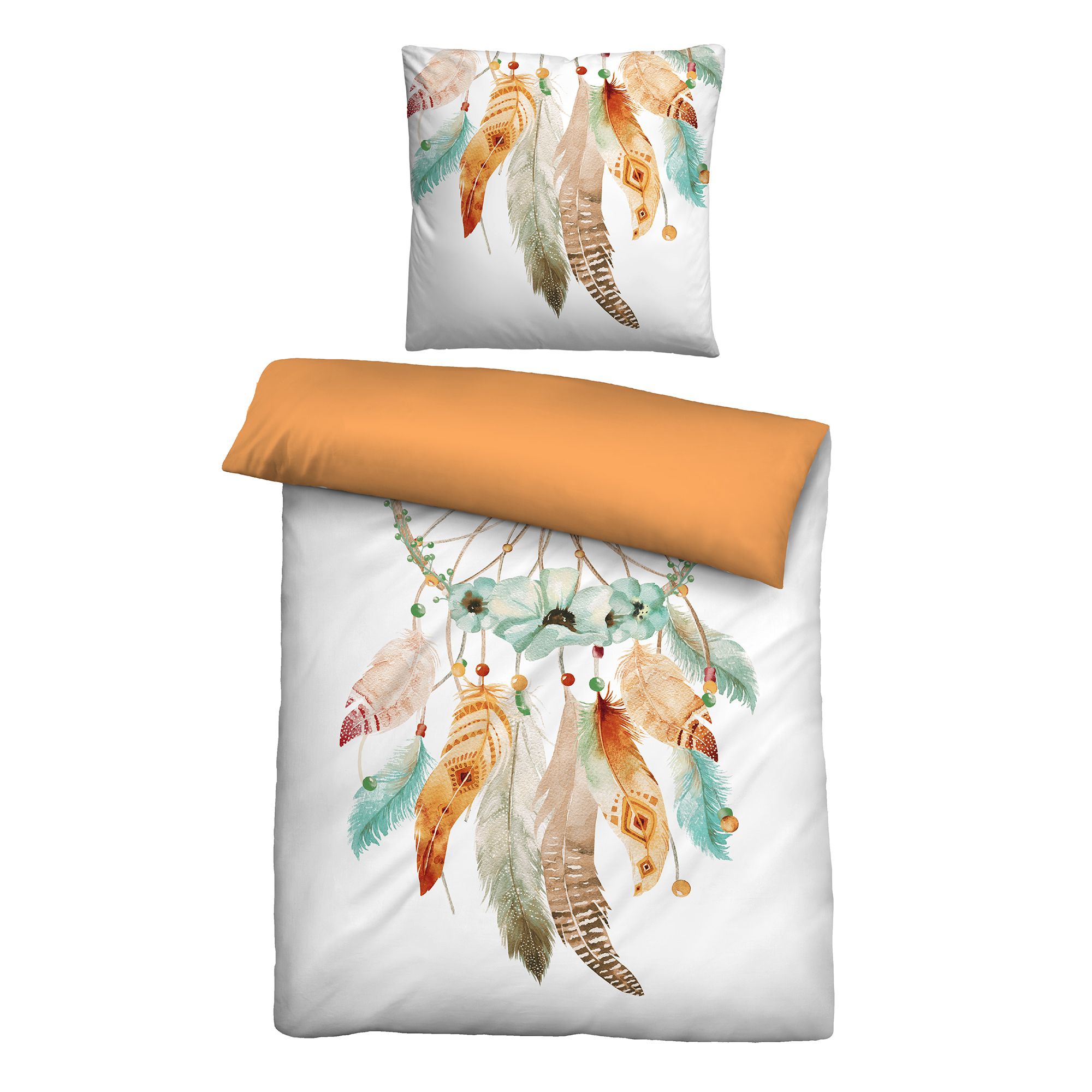 biberna® Wendebettwäsche Traumfänger Baumwoll Linon Einzelbett, 2tlg.