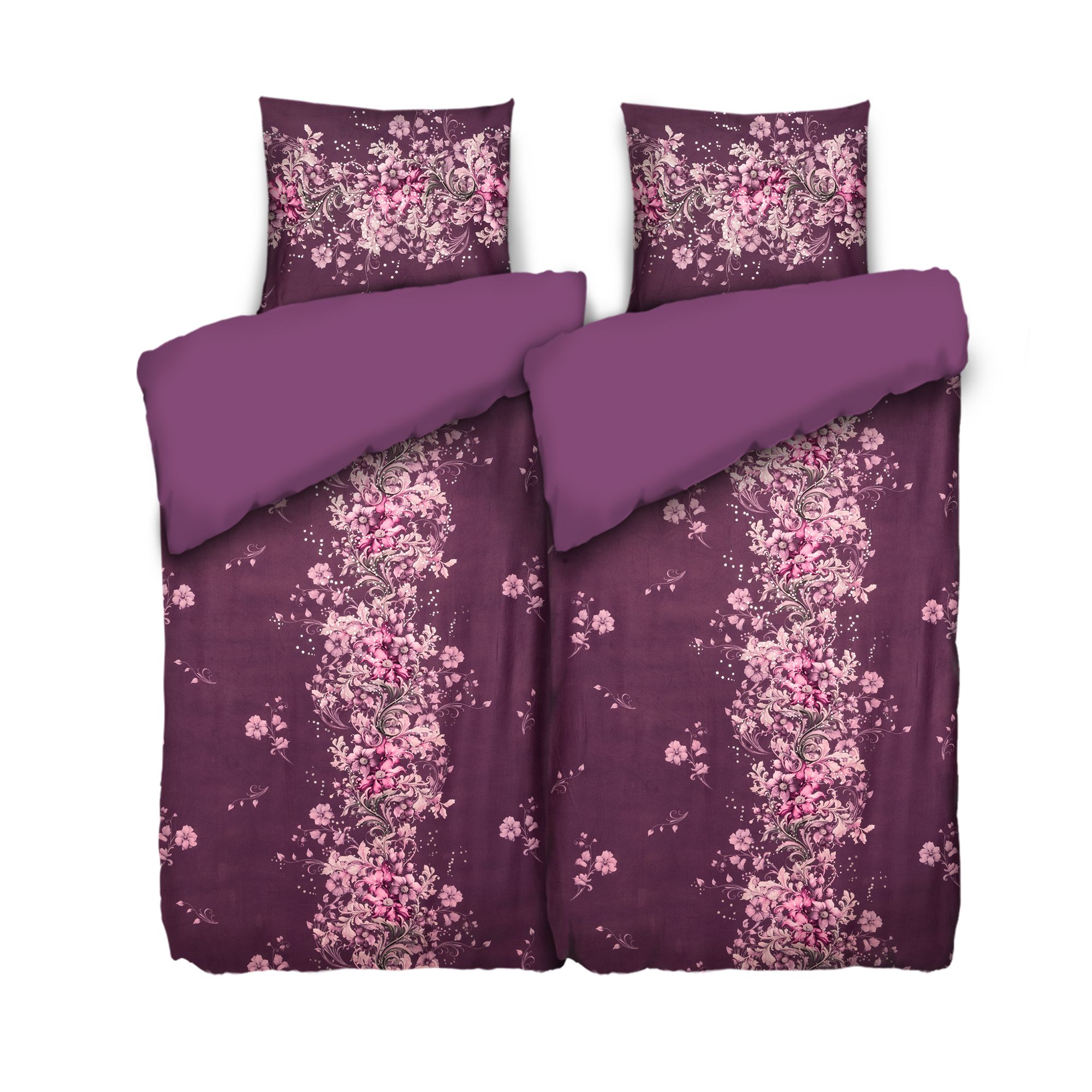 WINTERENGEL Wendebettwäsche Glitzerranke Mikrofaser Flanell Doppelbett, 4tlg.