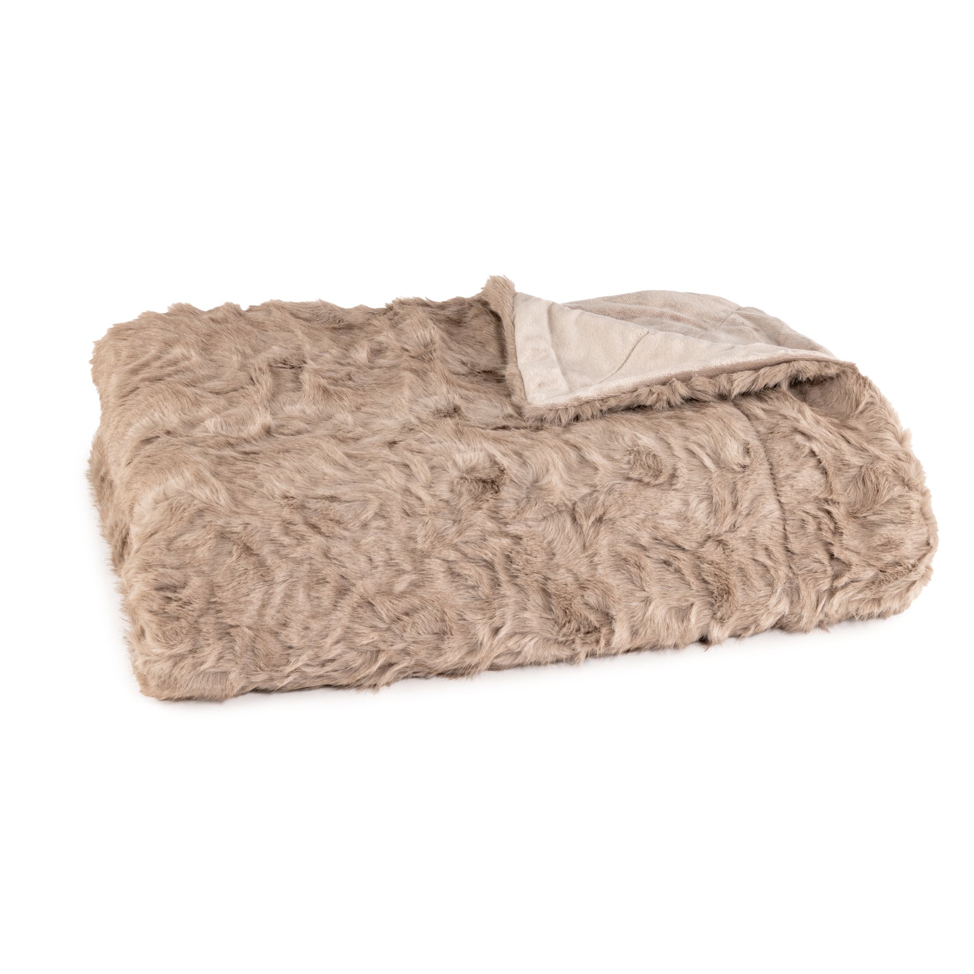 MONT CHALET Fellimitat-Wendeplaid Tierfell-Struktur Mikrofaser-Abseite waschbar, 150x200cm