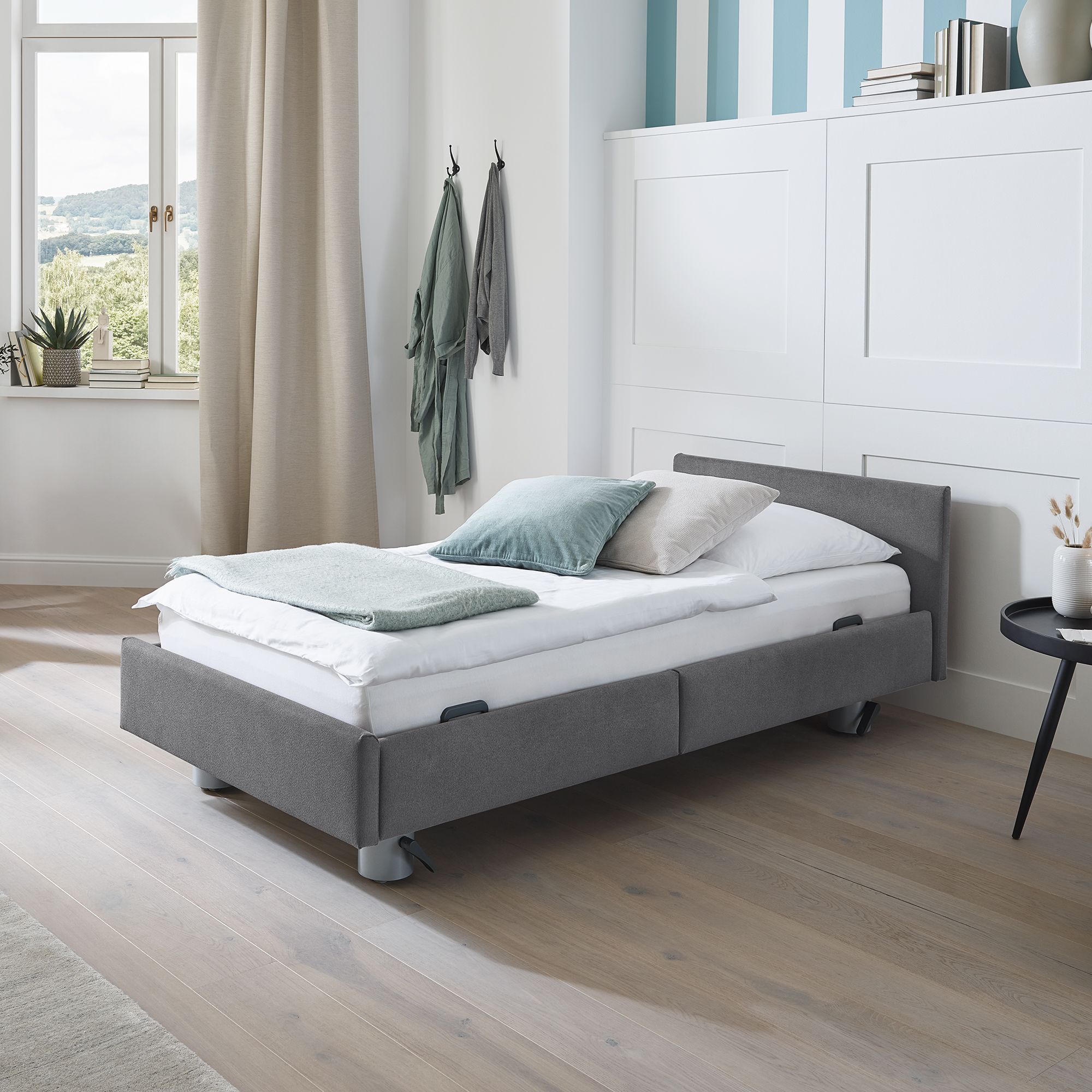 STIEGELMEYER Bett LIBRA höhenverstellbar zu Relaxsessel wandelbar,inkl.Rollen