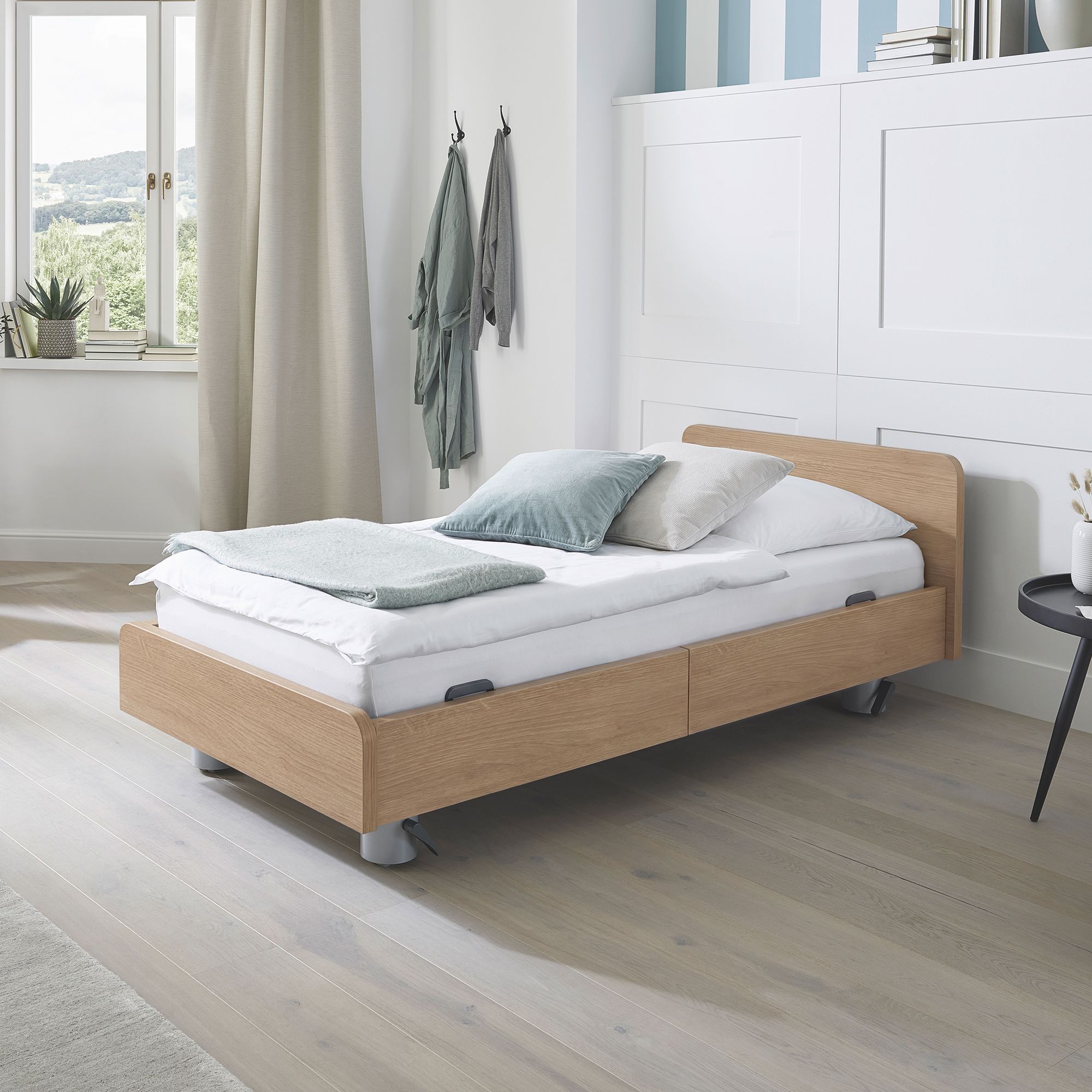 STIEGELMEYER Bett LIBRA höhenverstellbar zu Relaxsessel wandelbar,inkl.Rollen