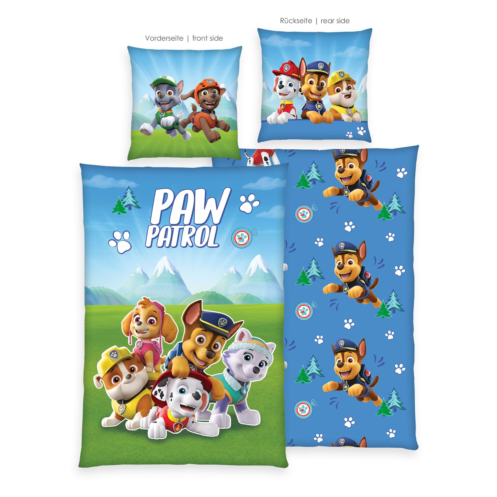PAW PATROL™ Wendebettwäsche Glow in the Dark Baumwoll Renforcé Einzelbett, 2tlg.