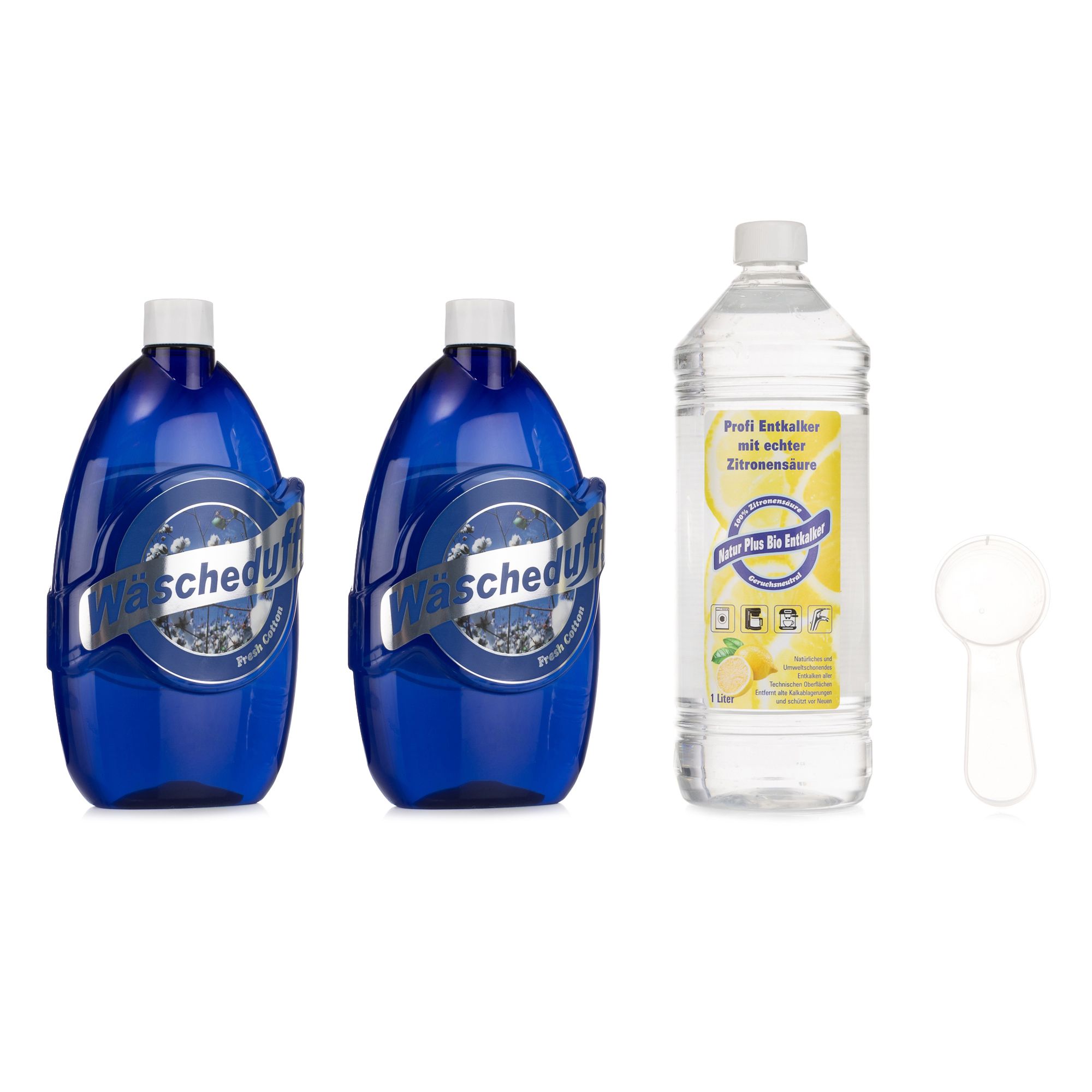 WÄSCHEDUFT PLUS Duftspülung für alle Textilien 2x 750ml & 1l Bio Entkalker