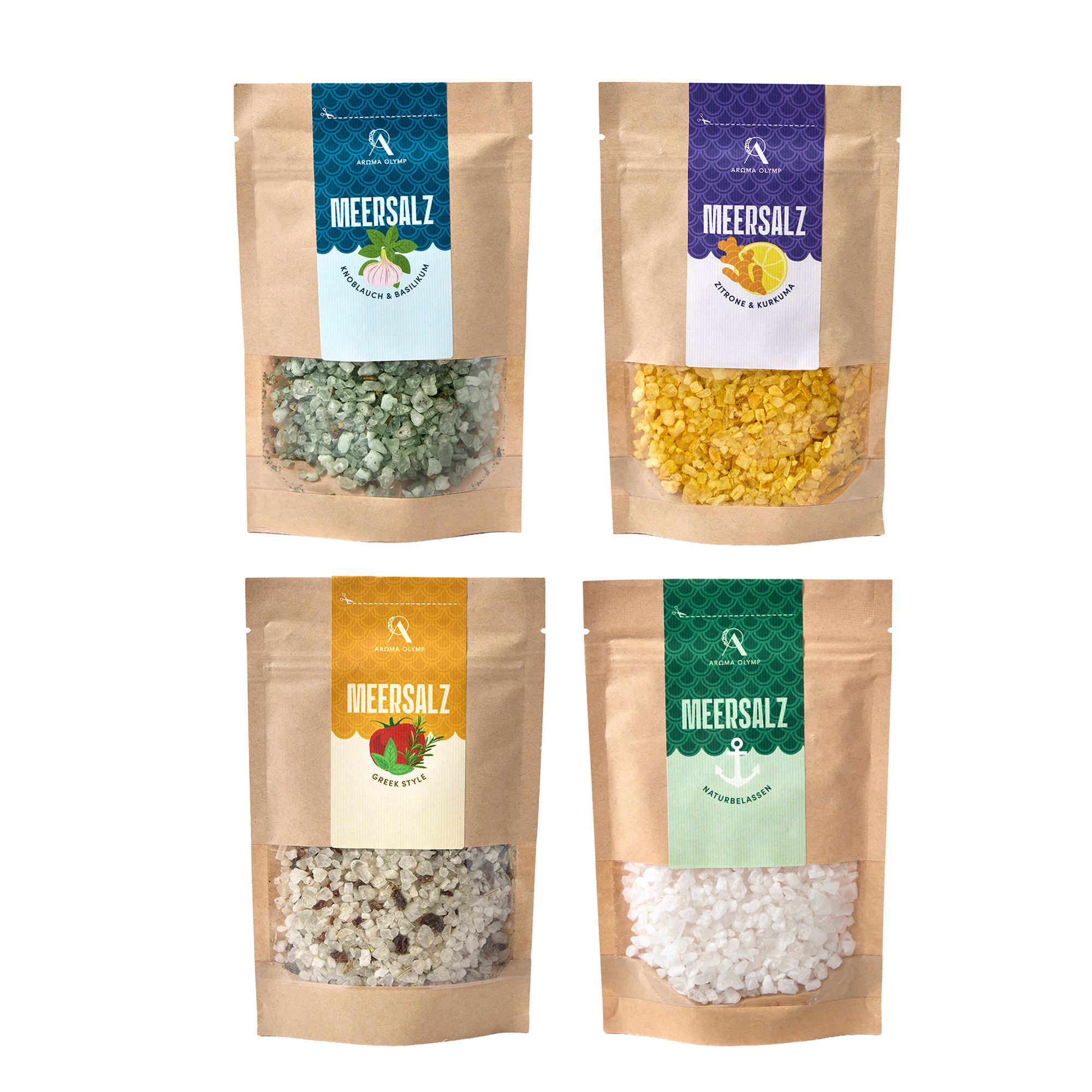 AROMA OLYMP Nachfüllset für Gewürzmühlen 4 versch. Sorten Inhalt 720g