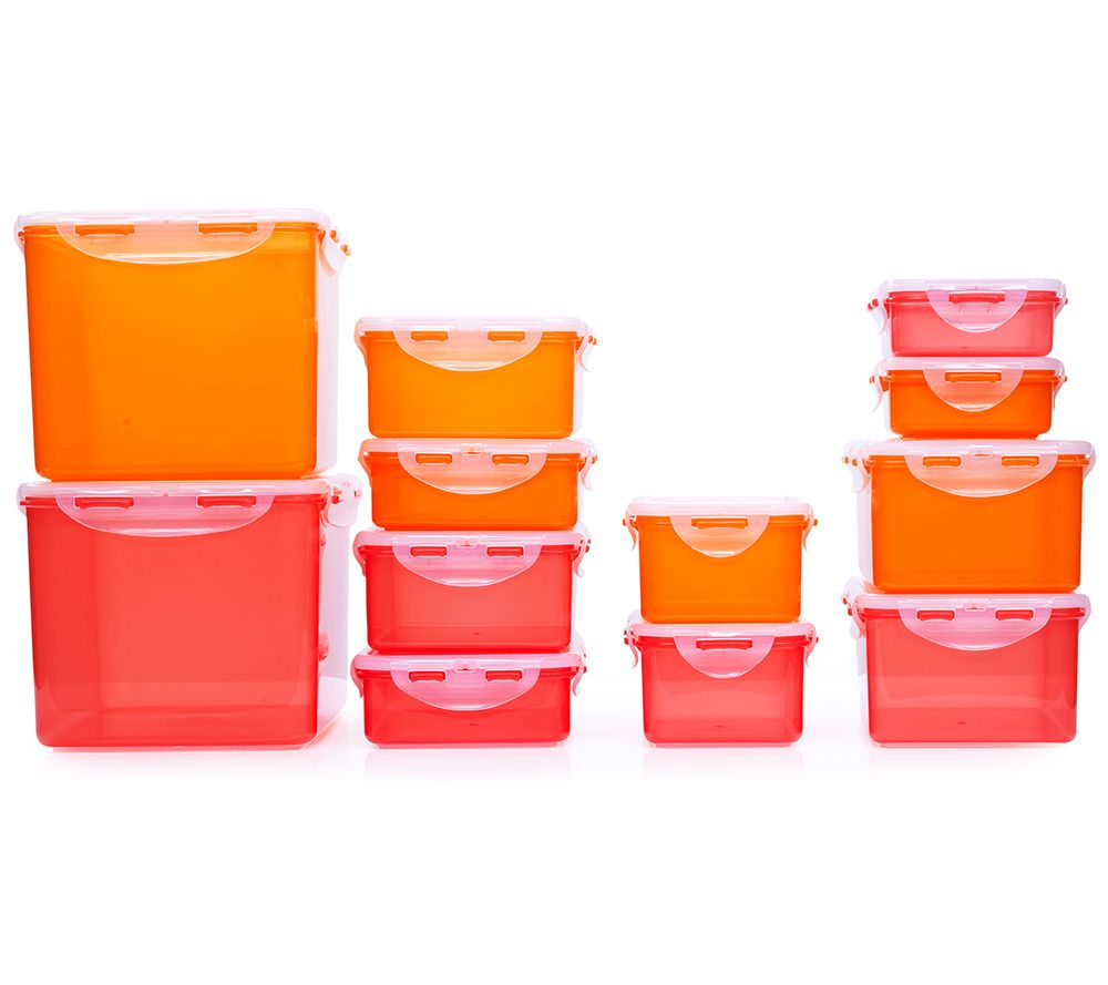 LOCK&LOCK Frischhaltedosen 2 Farben 360ml4,5l 12 Dosen QVC.de