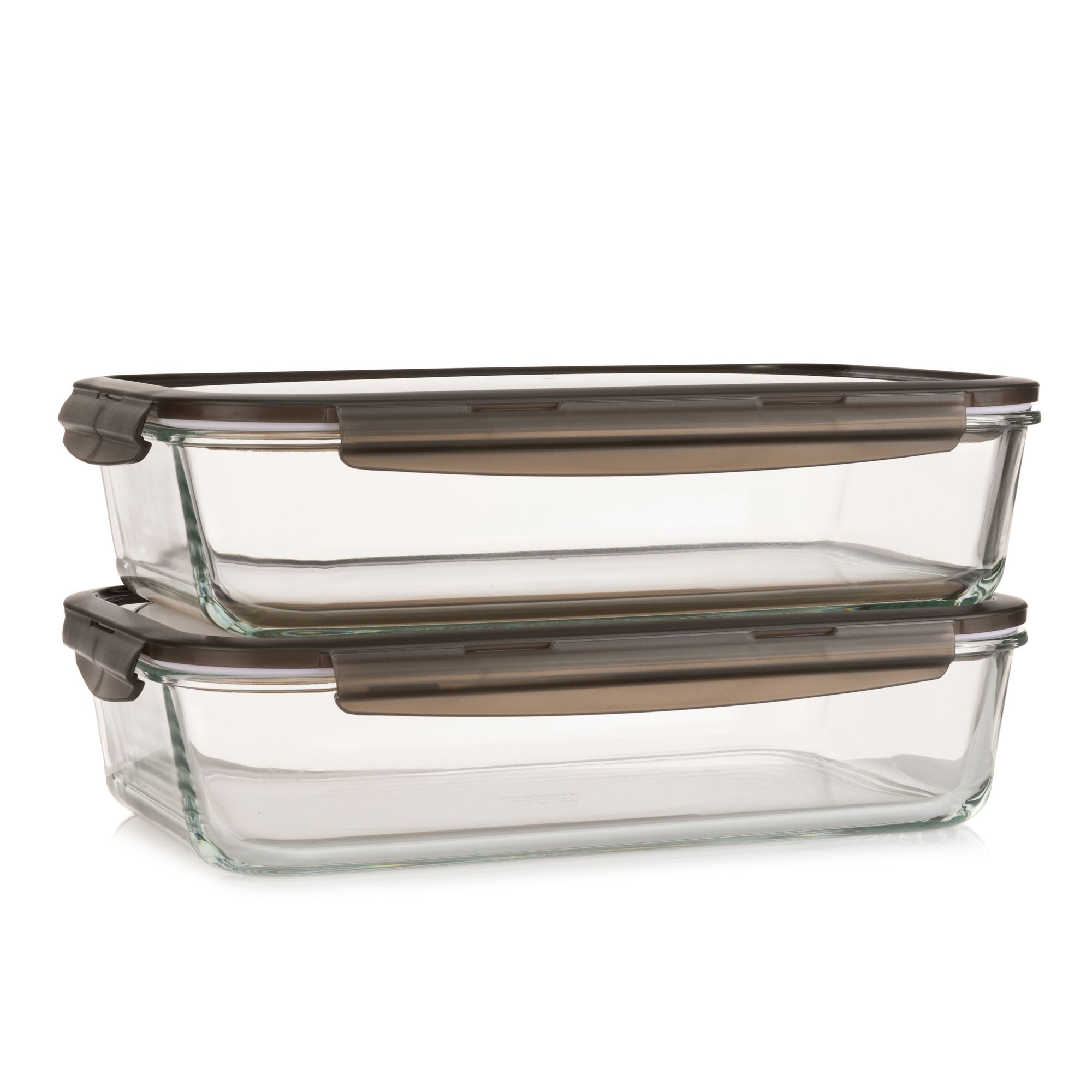 LocknLock 2 Auflaufformen aus Borosilikatglas mit Deckel je 3,6L Volumen