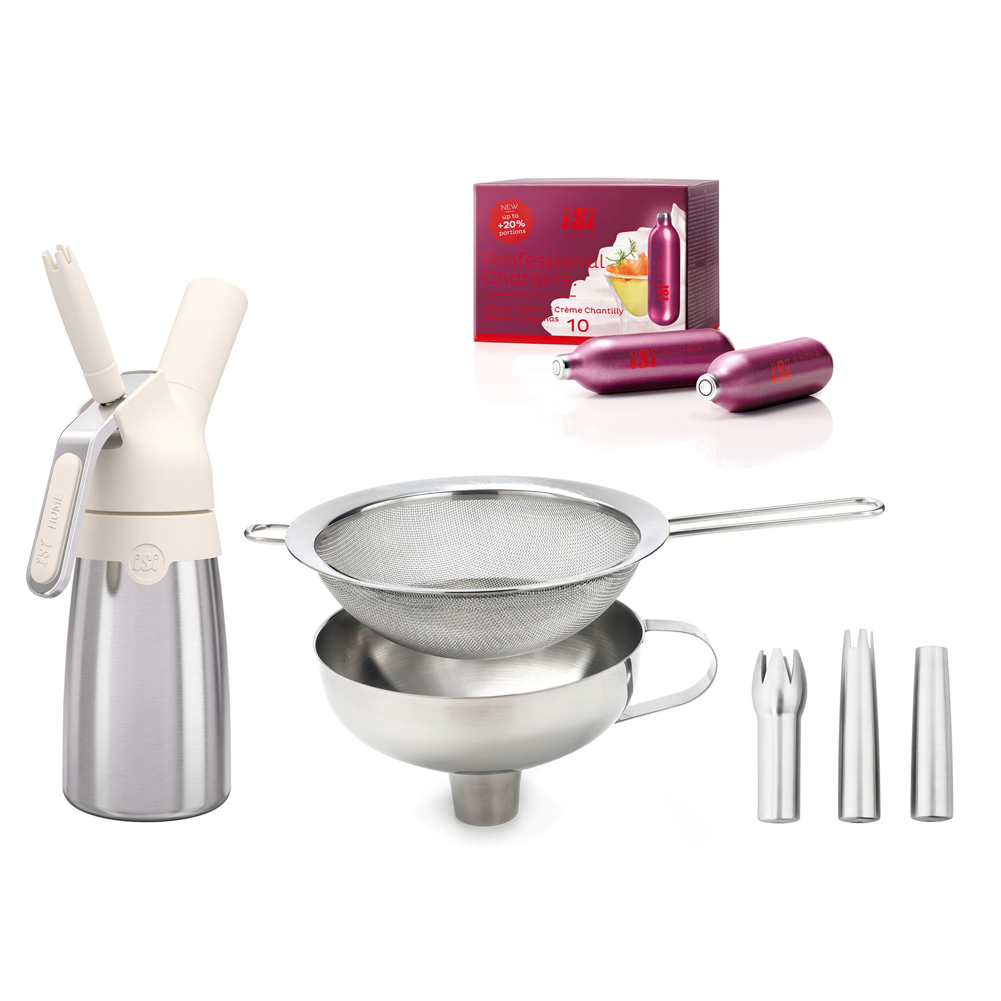 iSi® Creativ Whip Essential Set Multifunktionsgerät inkl. Zubehör, 4tlg.