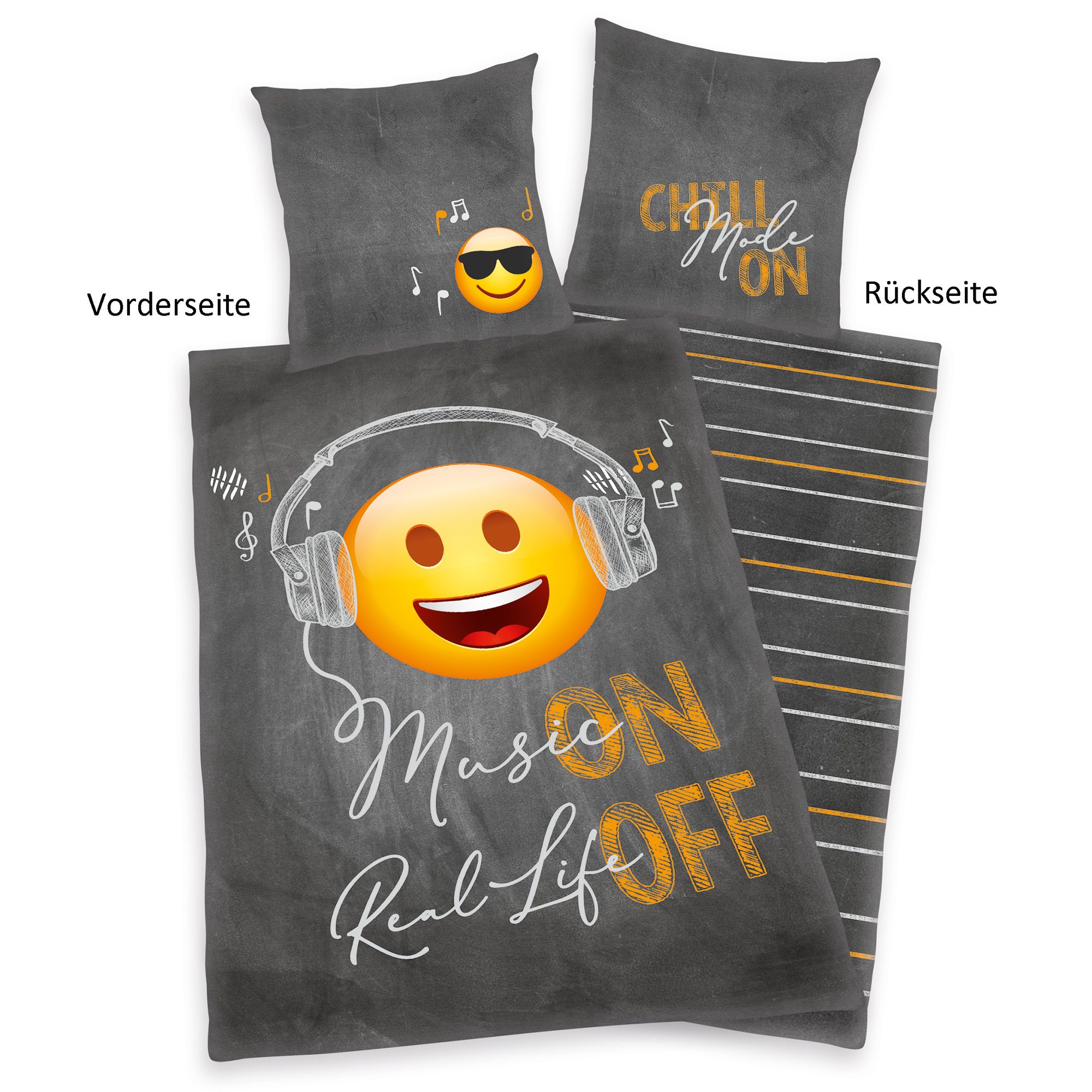 EMOT!X® Wendebettwäsche Baumwoll Renforcé Einzelbett, 2tlg.