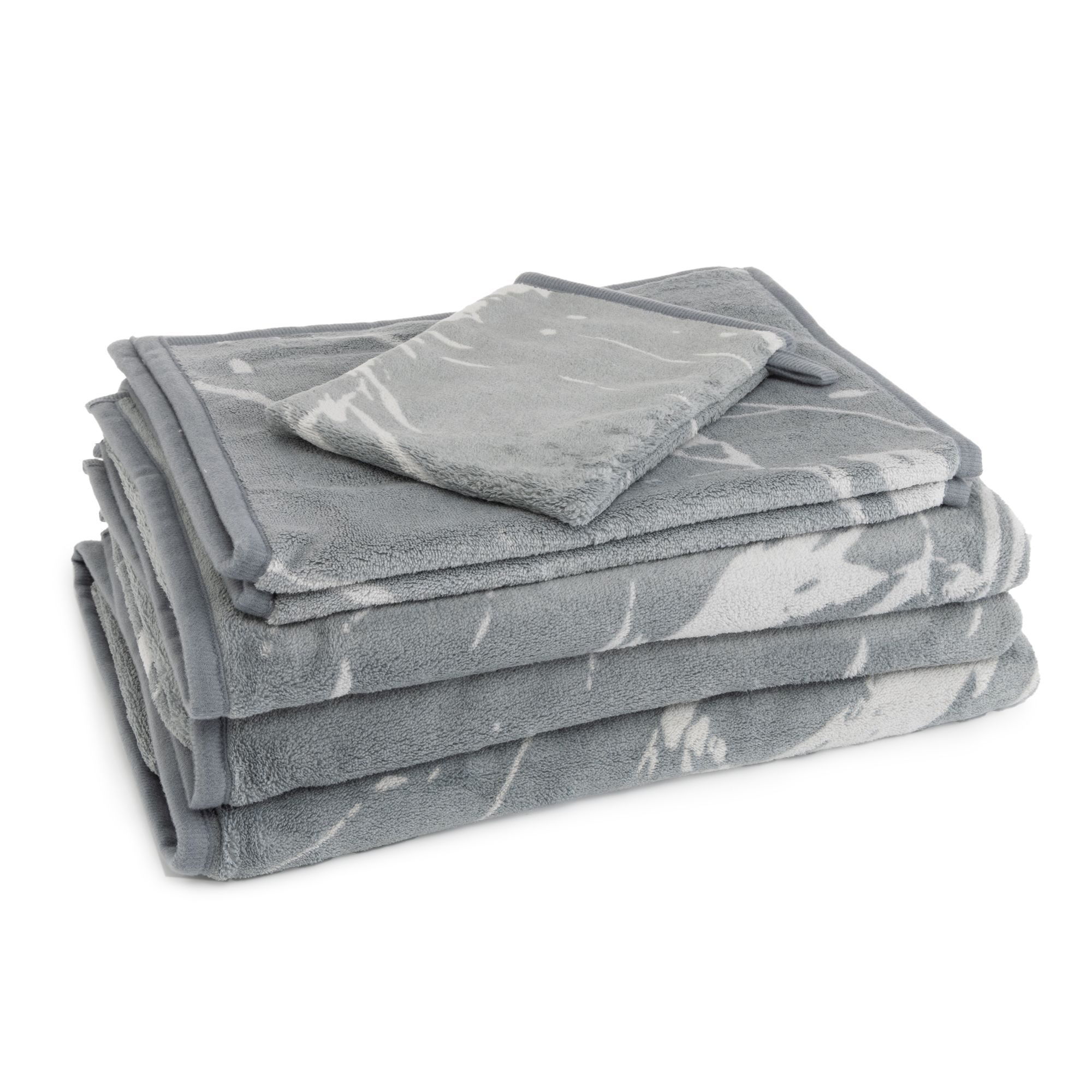 BADIZIO Softdry Handtuch-Set Marmor-Design MF Kuschelplüsch 6tlg.