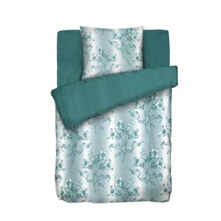 WINTERENGEL Wendebettwäsche Streifen & Ranken Mikrofaser Flanell Einzelbett, 3tlg.