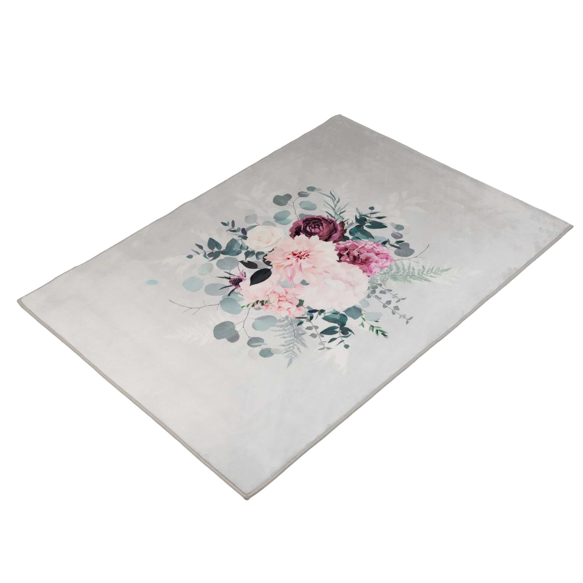 CASA FONDO Teppich Imitate Silk Blumenstrauß Mikrofaser Chinchilla Florhöhe 0,45cm