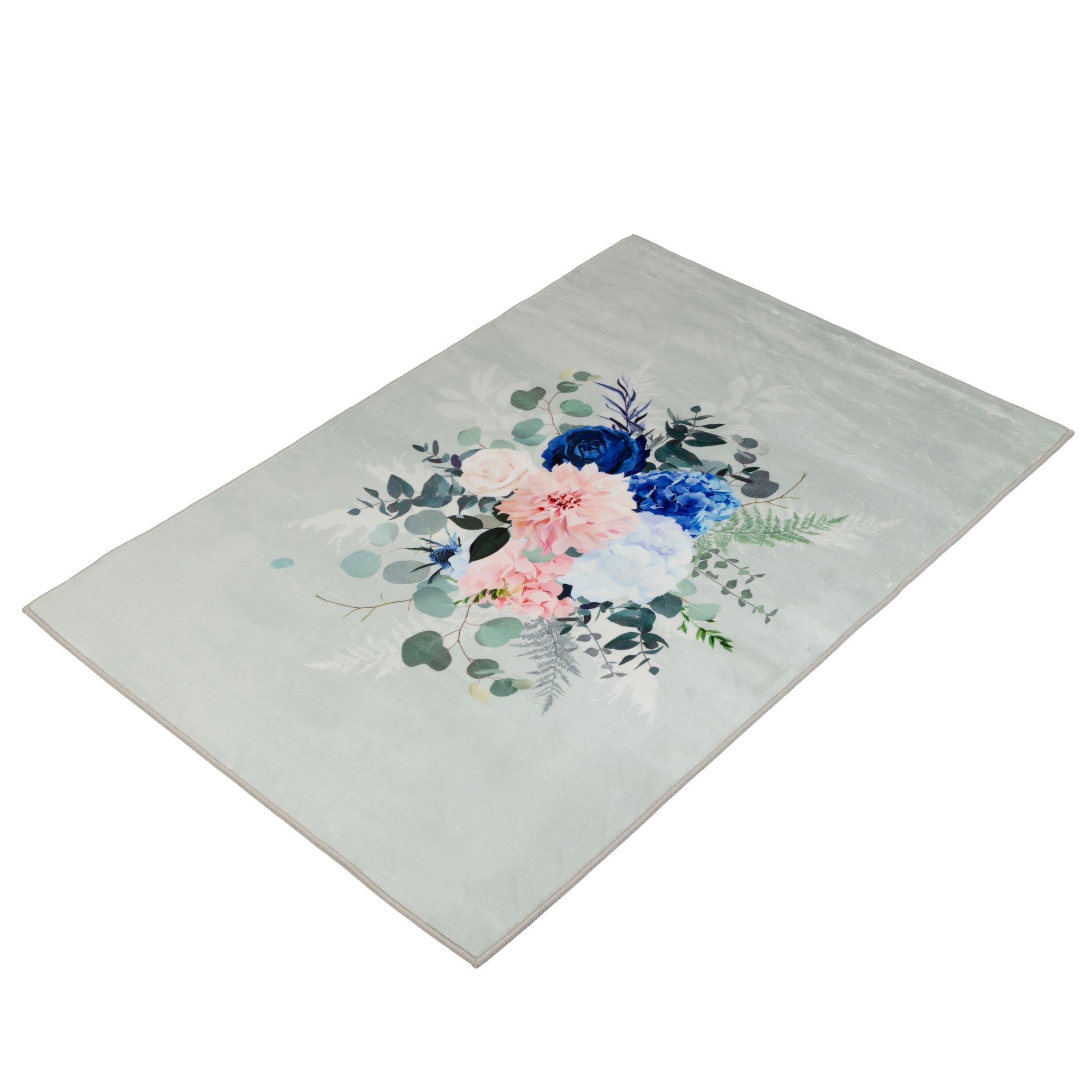 CASA FONDO Teppich Imitate Silk Blumenstrauß Mikrofaser Chinchilla Florhöhe 0,45cm