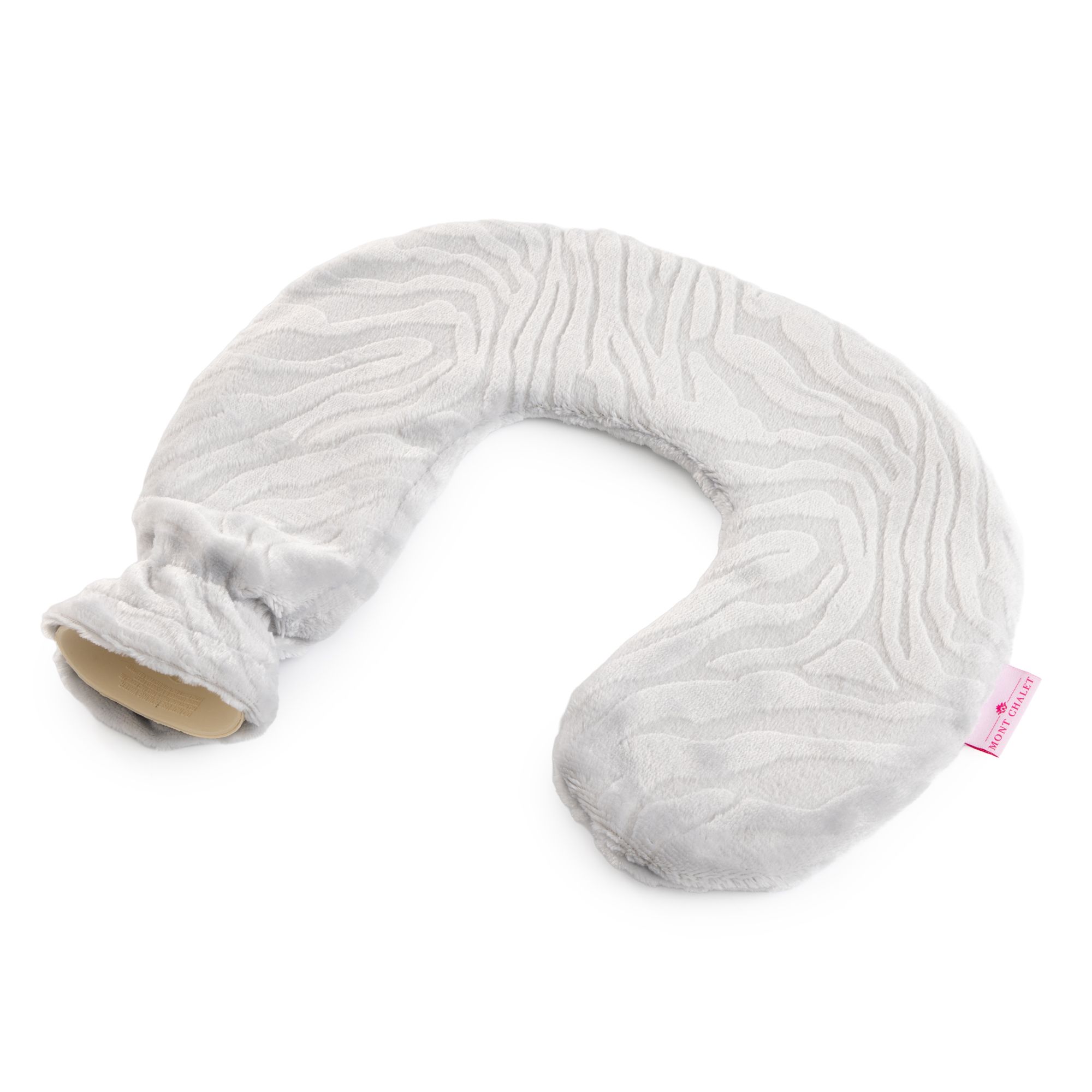 MONT CHALET Nacken-Wärmflasche Hoch-/Tiefstruktur Mikrofaser Chinchilla uni ca. 30x34cm, 1L